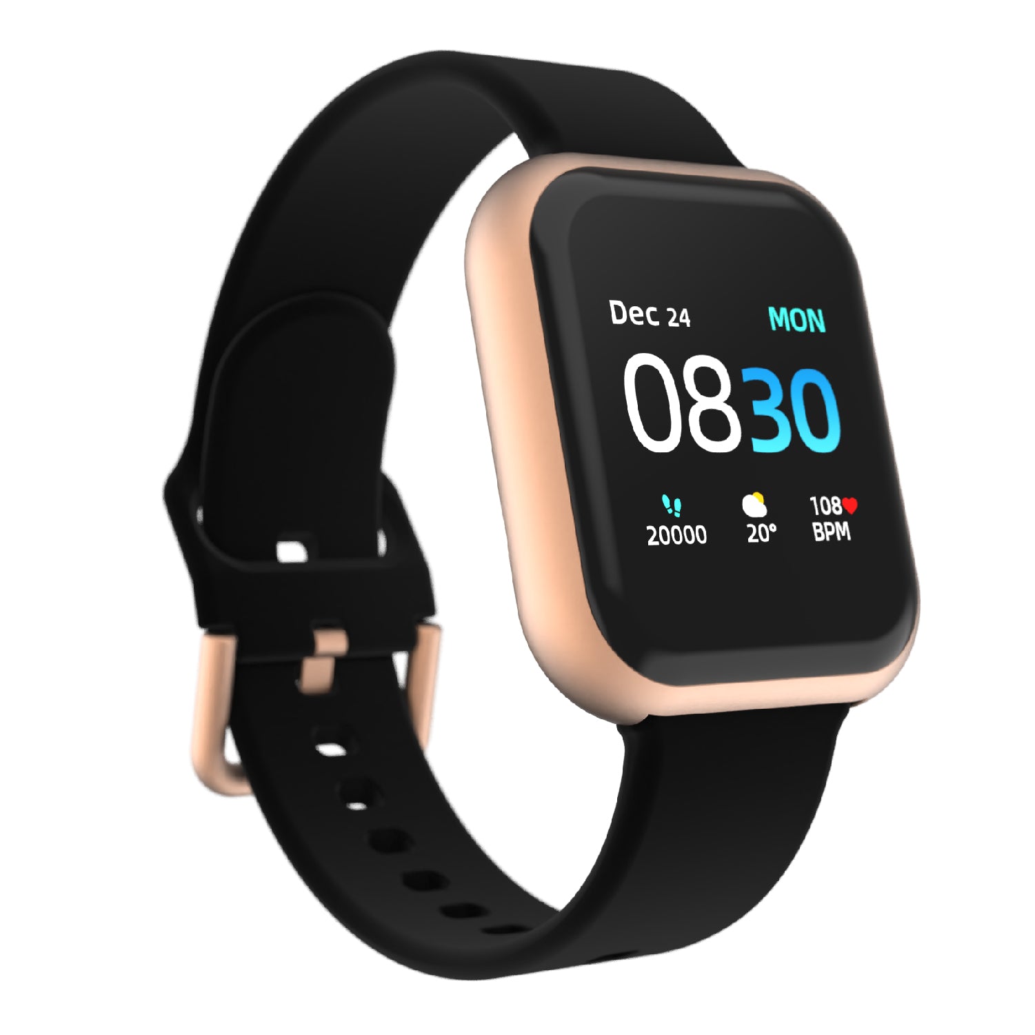 iTouch Air 3 Smartwatch in Rose Gold with Black Strap