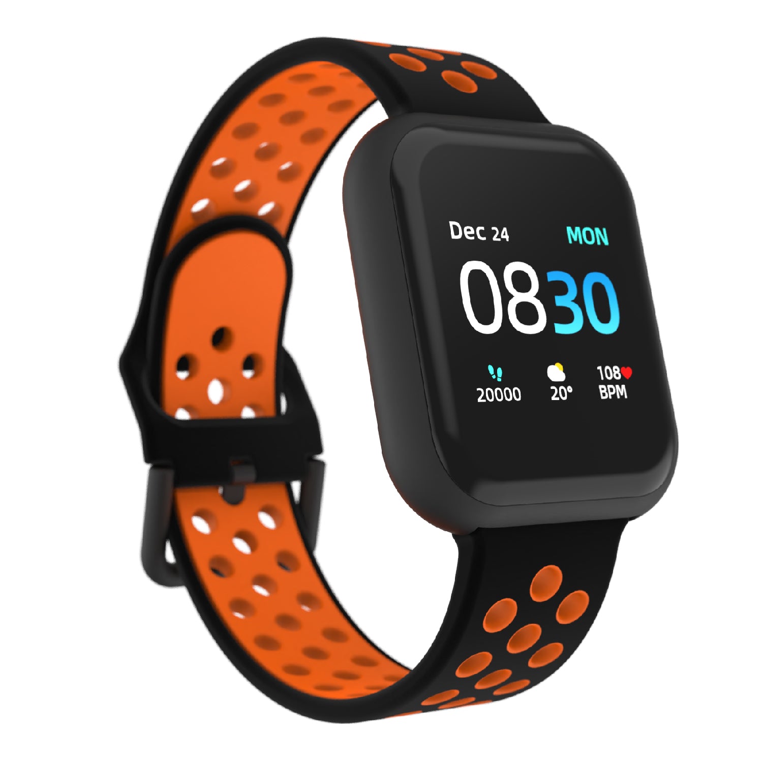 iTouch Air 3 Smartwatch in Black with Black Orange Strap