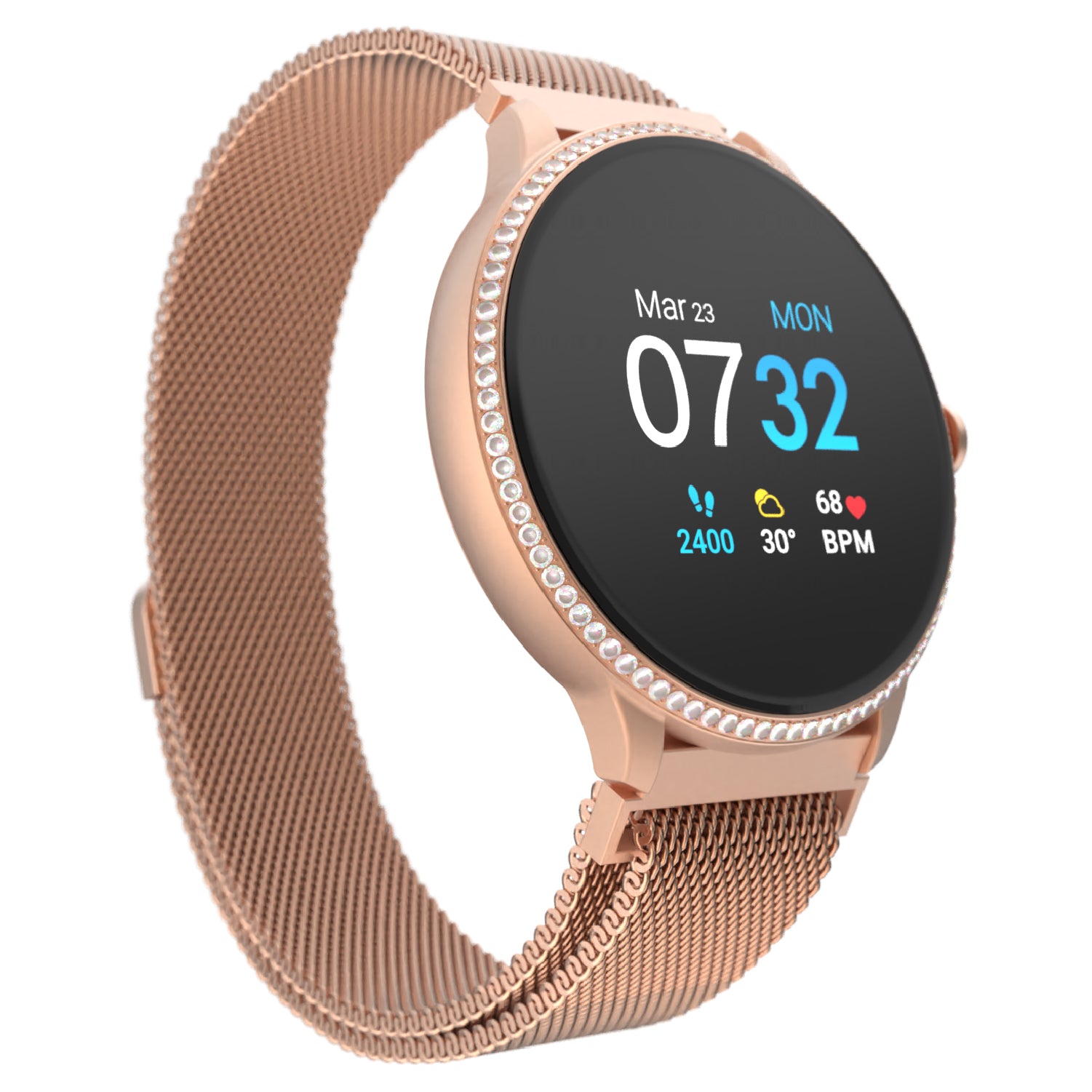 iTouch Sport 3 Smartwatch in Rose Gold Crystal with Rose Gold Strap