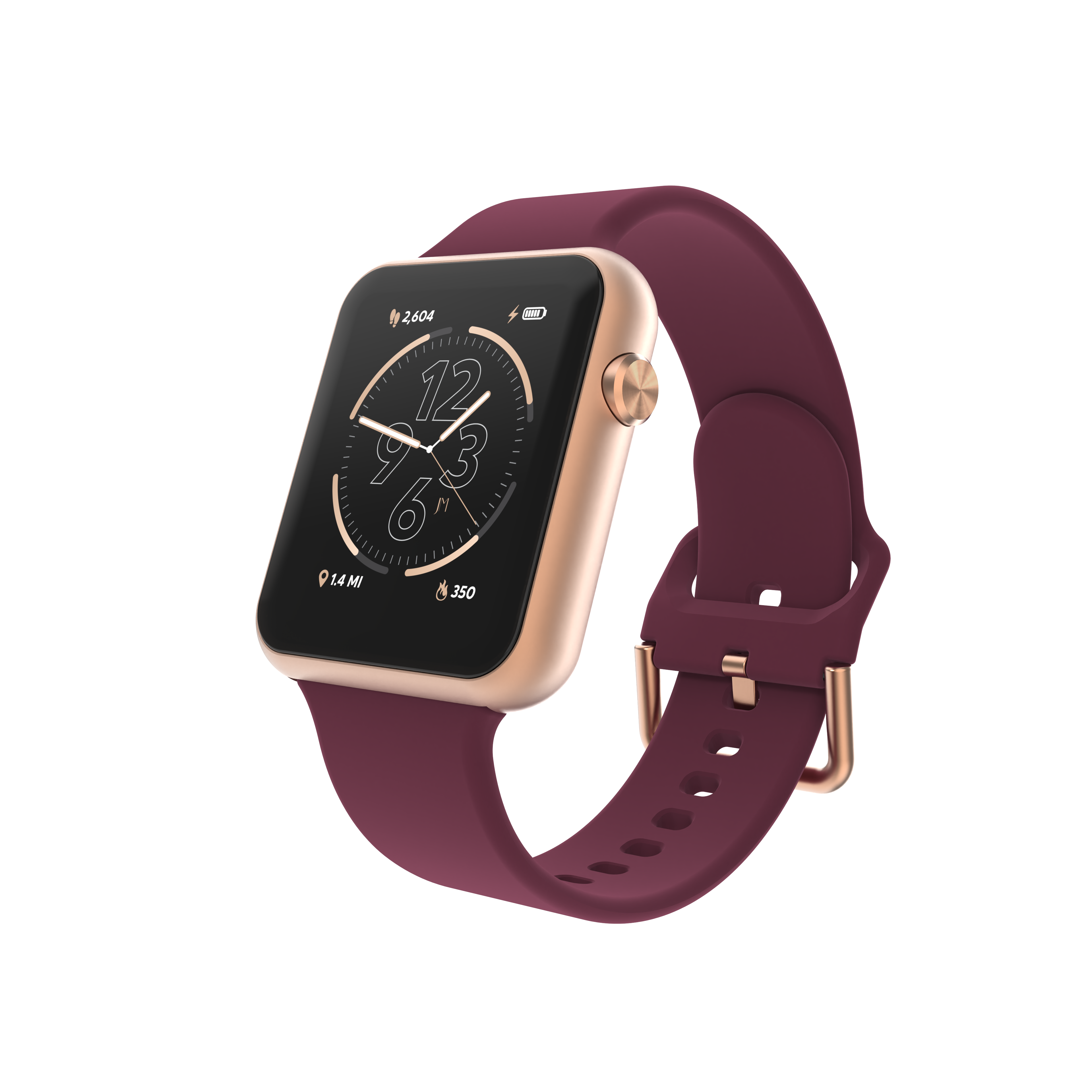 iTouch Air 4 | Jillian Michaels Edition Smartwatch in Rose Gold with Merlot Strap