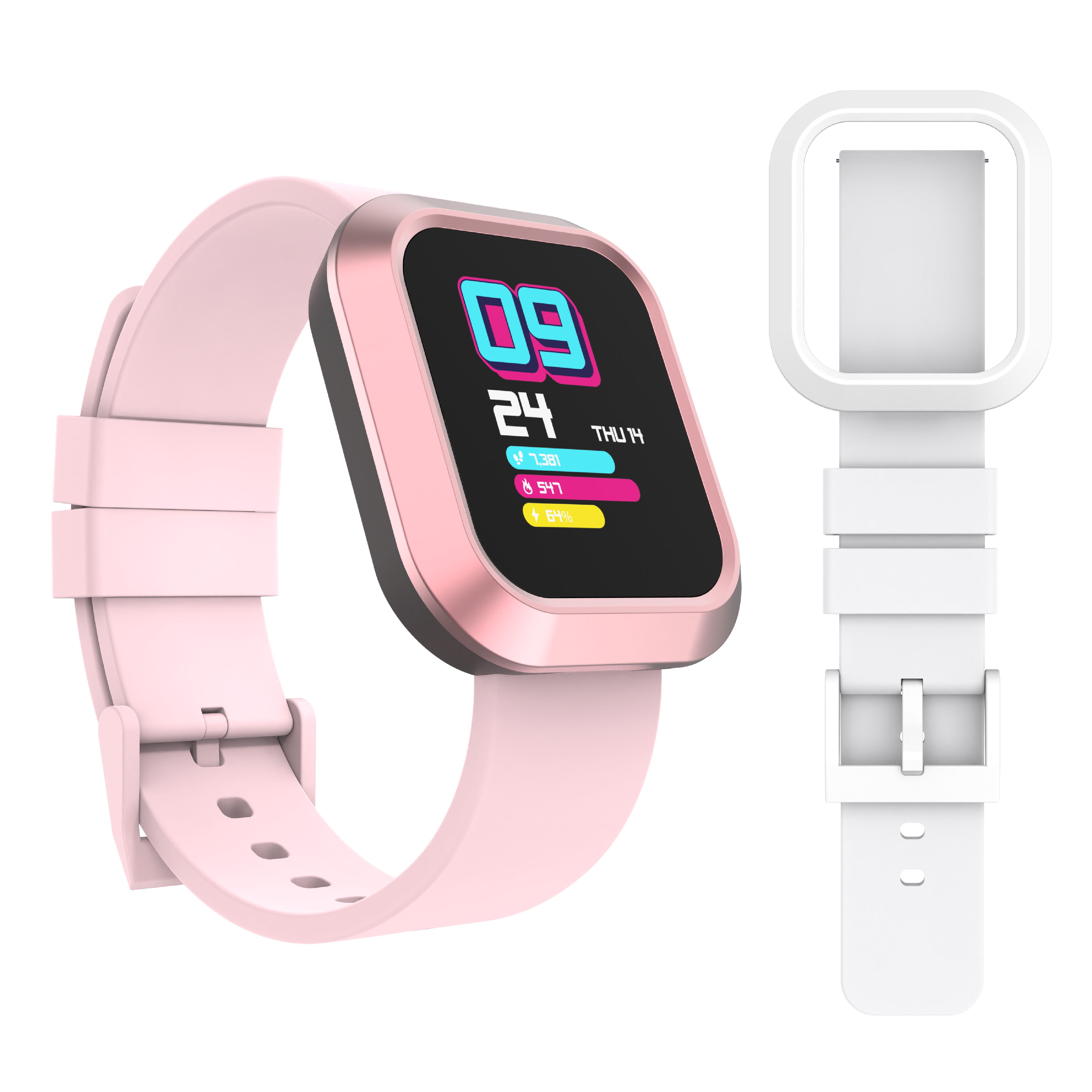 iTouch Active | Flex Smartwatch in Blush/Rose Gold + White
