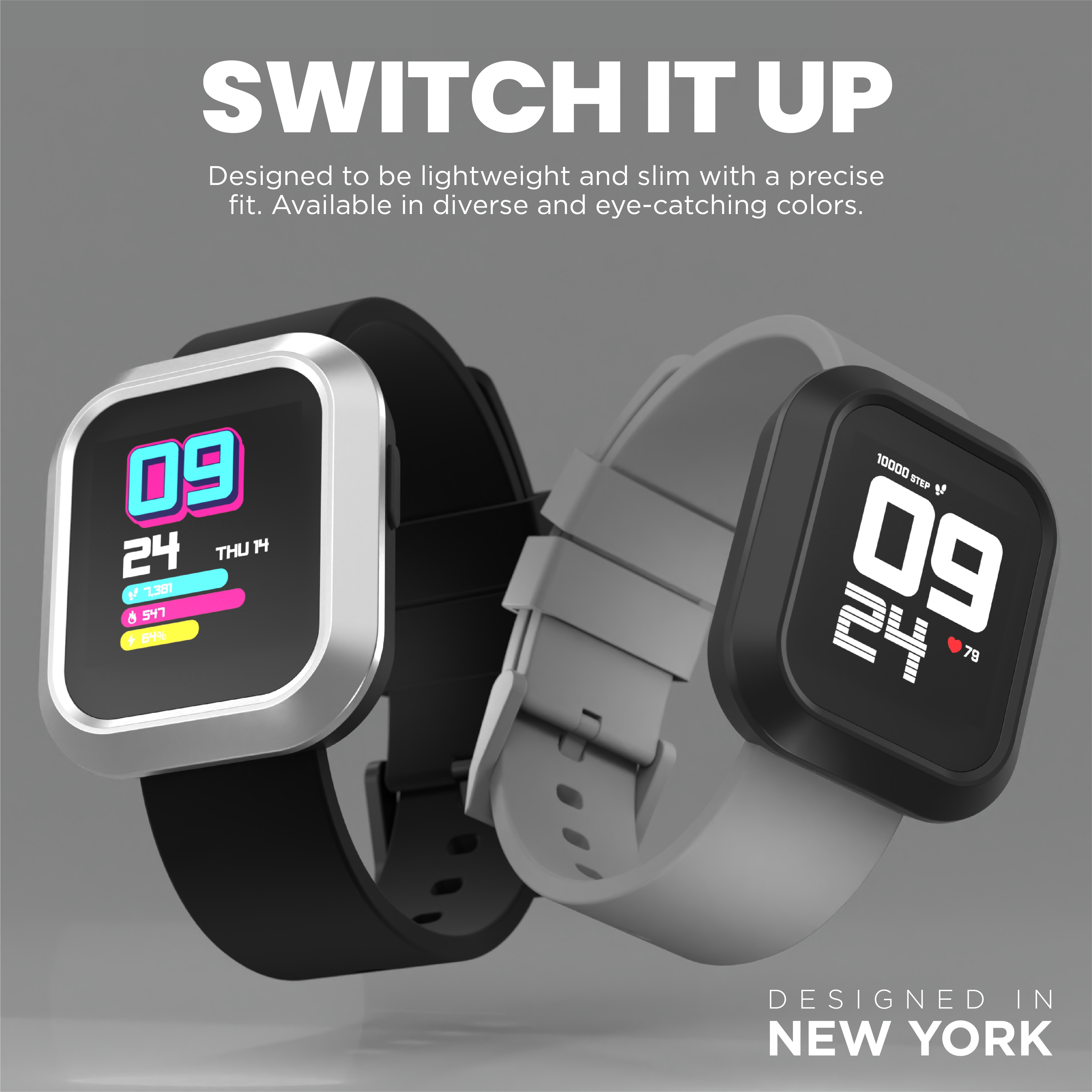 iTouch Active | Flex Smartwatch in Black/Silver + Gray/Black