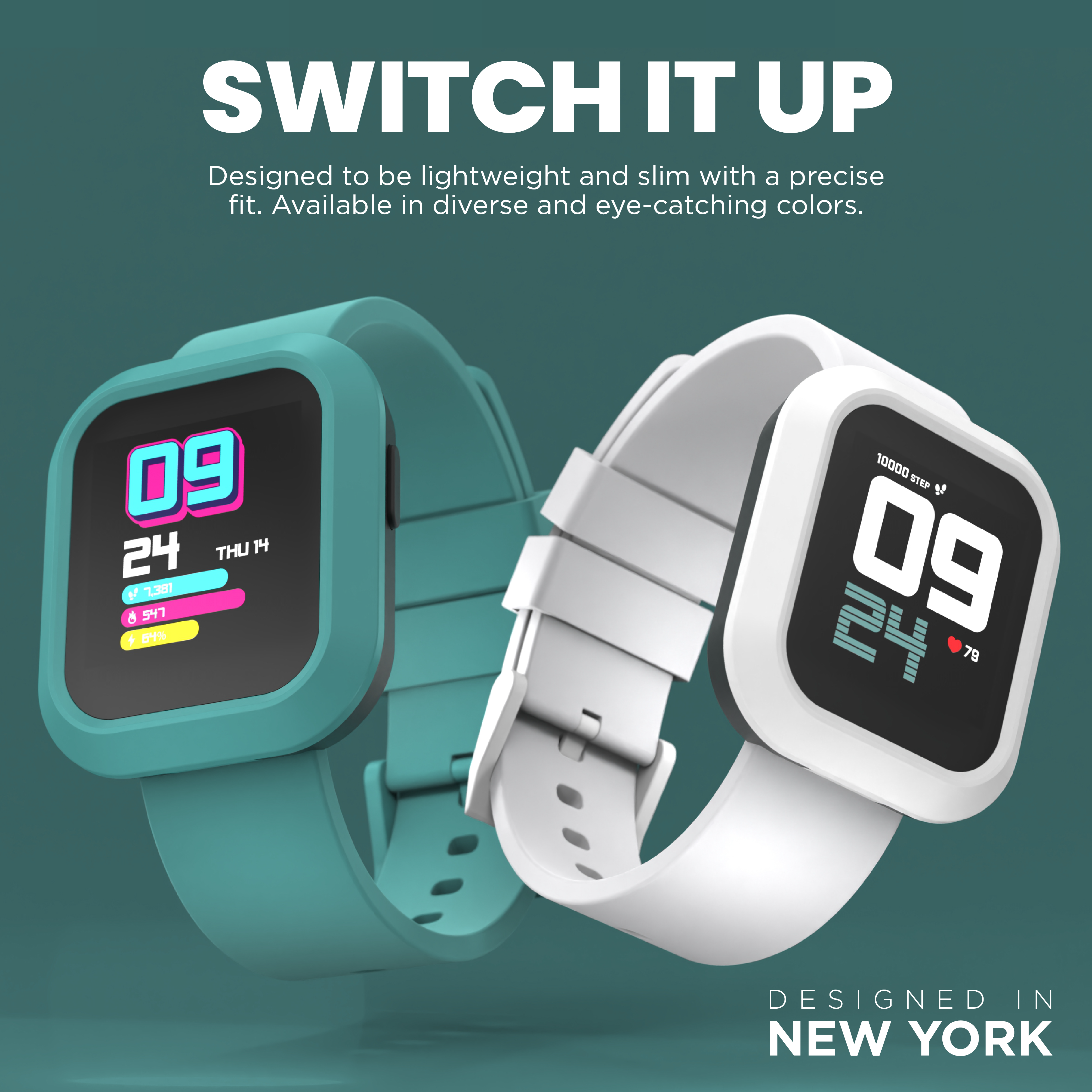 iTouch Active | Flex Smartwatch in Ocean Green + White