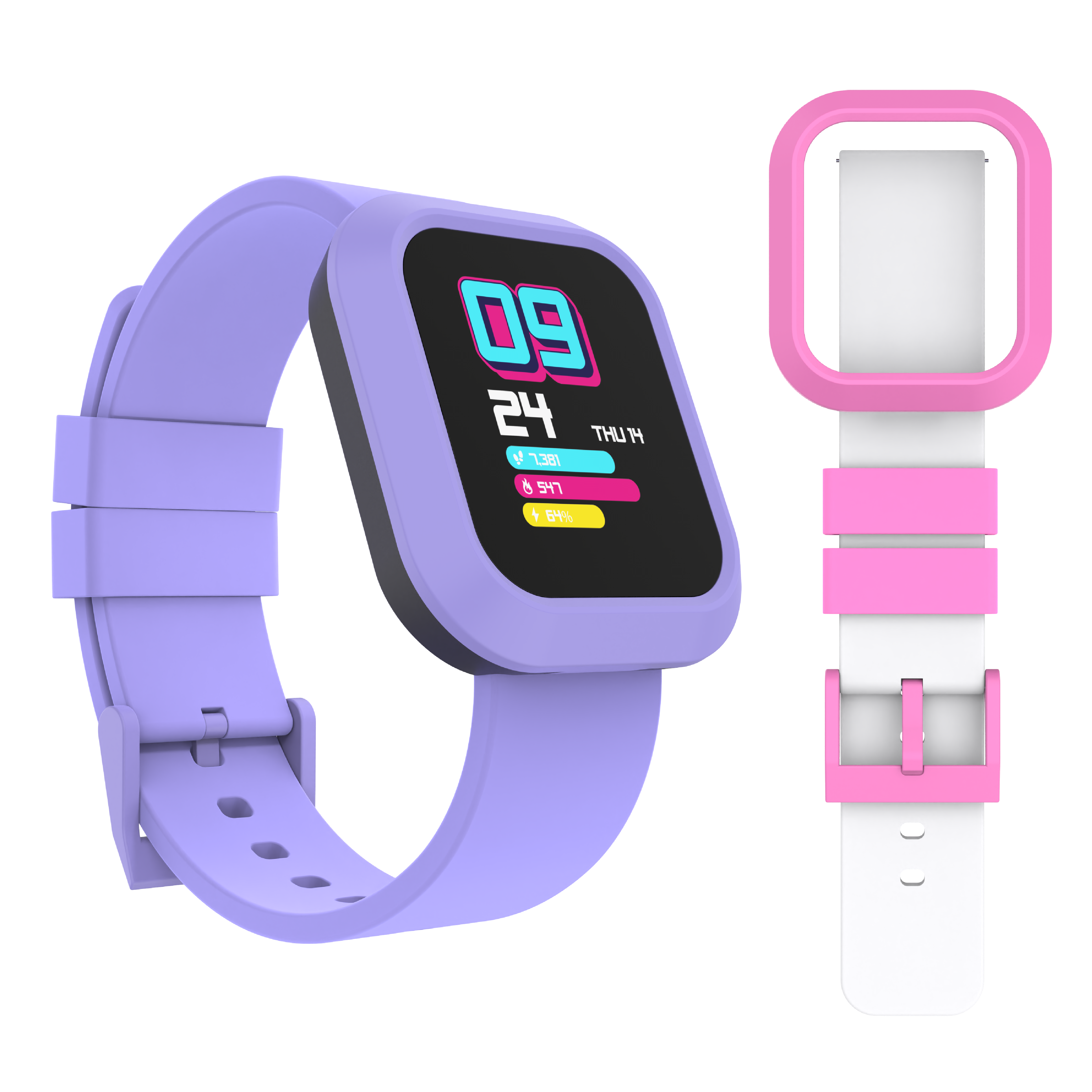 iTouch Active | Flex Smartwatch in Purple + White/Pink
