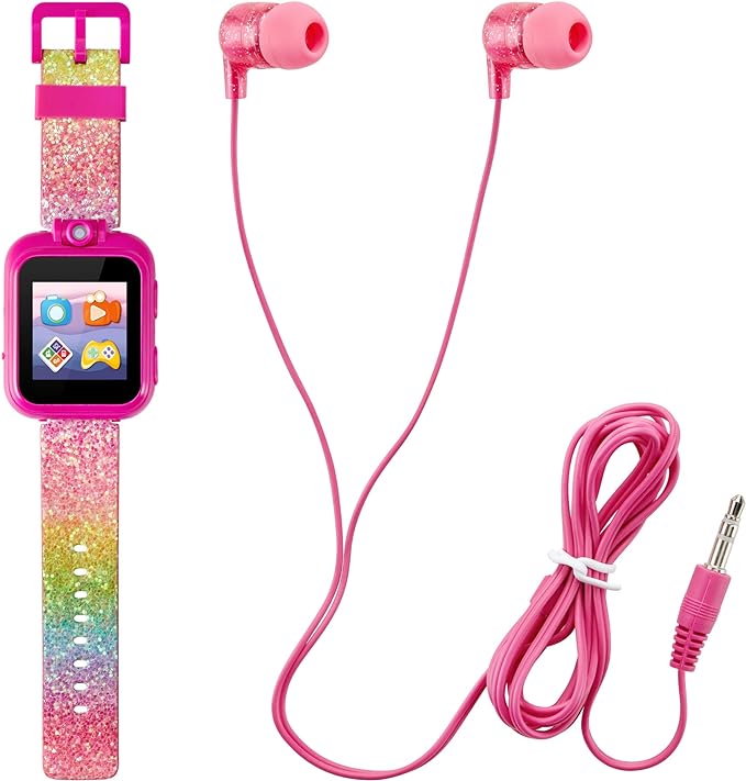 PlayZoom 2 Kids Smartwatch & Earbuds Set: Rainbow Glitter