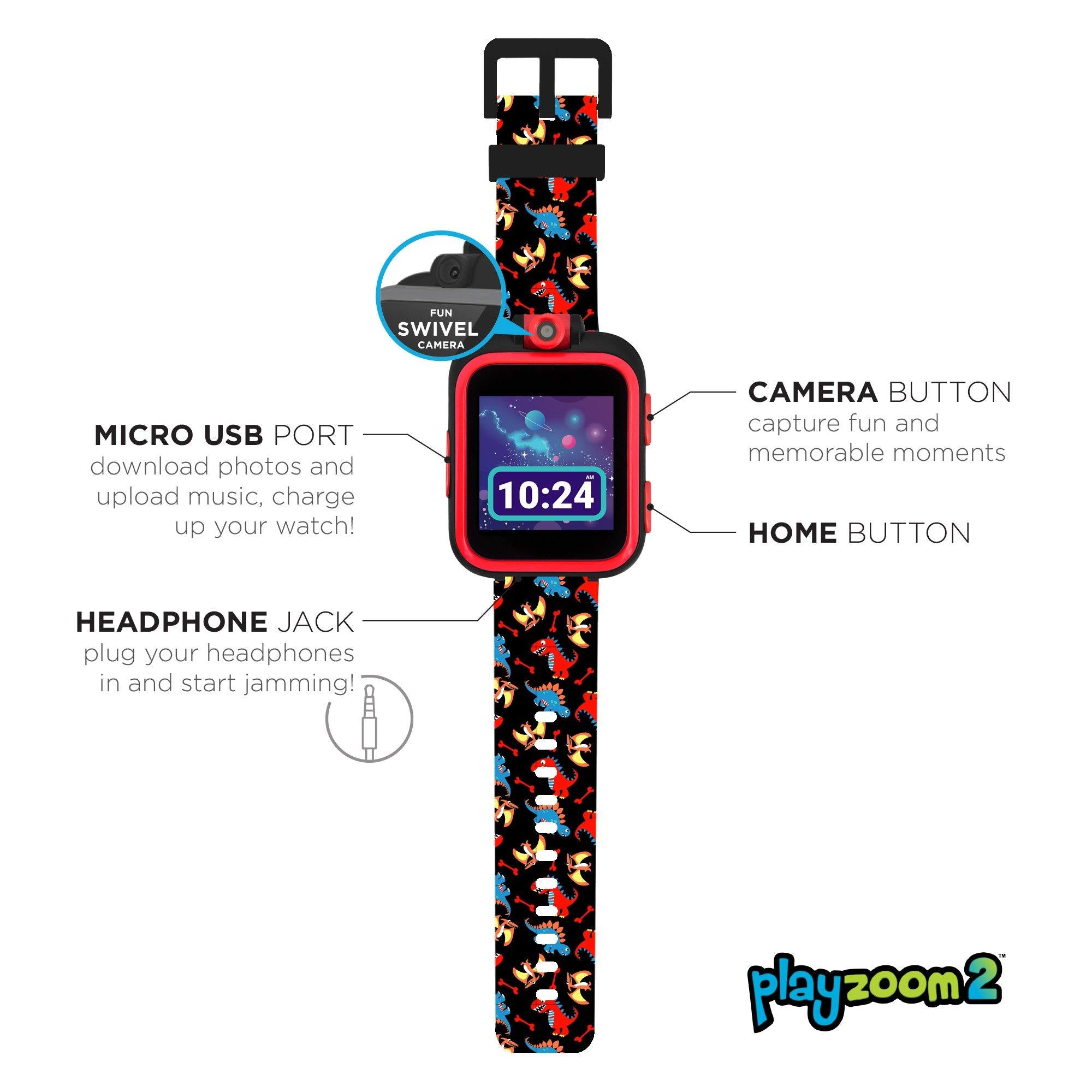 PlayZoom 2 Kids Smartwatch: Black Dinosaur Print affordable smart watch