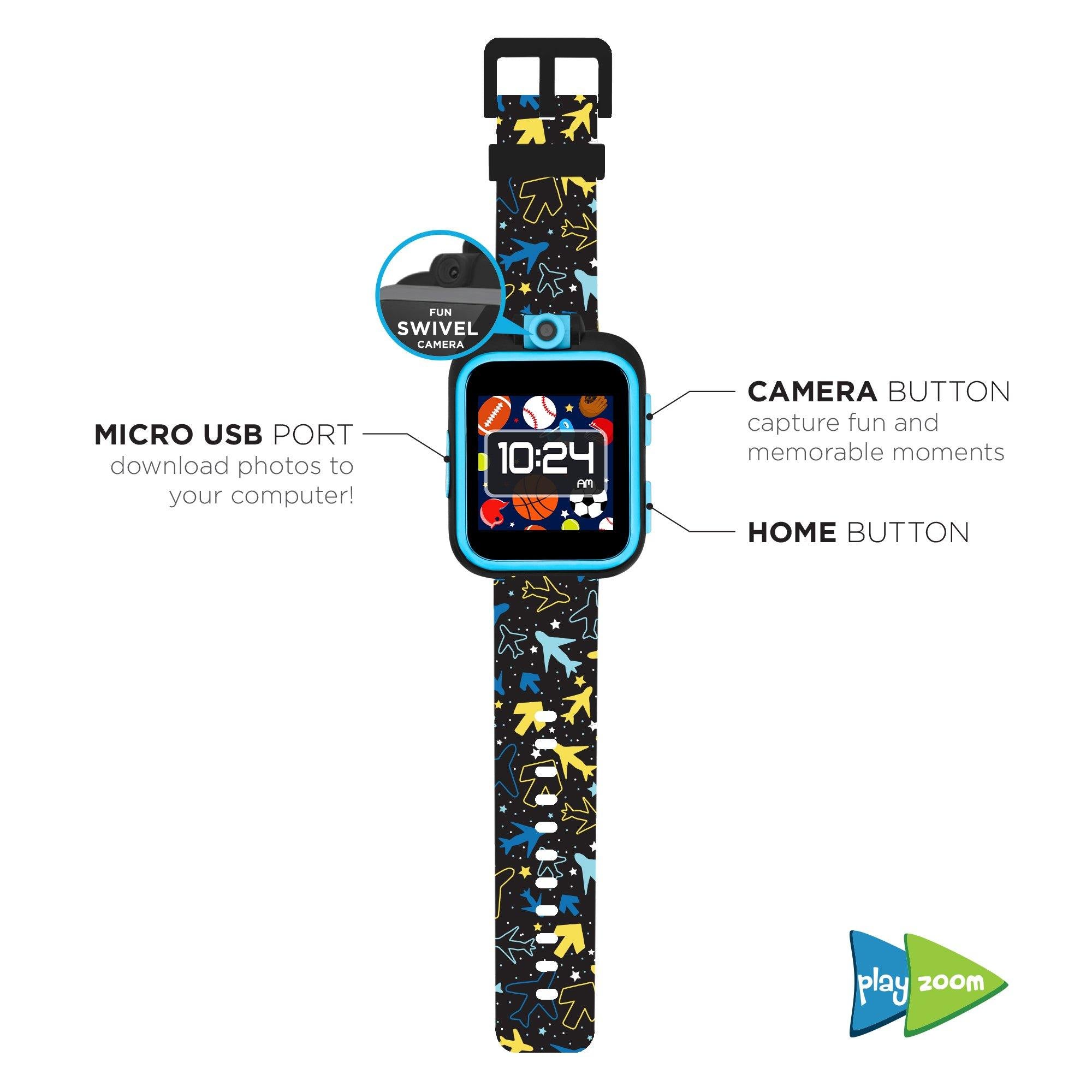 PlayZoom Smartwatch for Kids: Blue Airplanes affordable smart watch