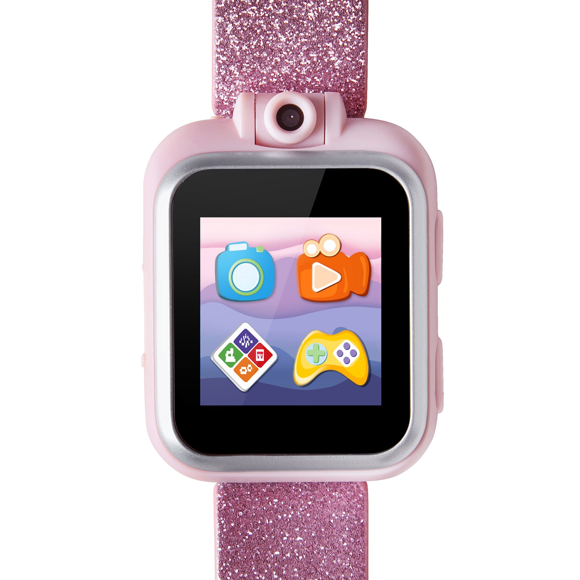 PlayZoom 2 Kids Smartwatch & Earbuds Set: Pastel Blue and Pink Glitter