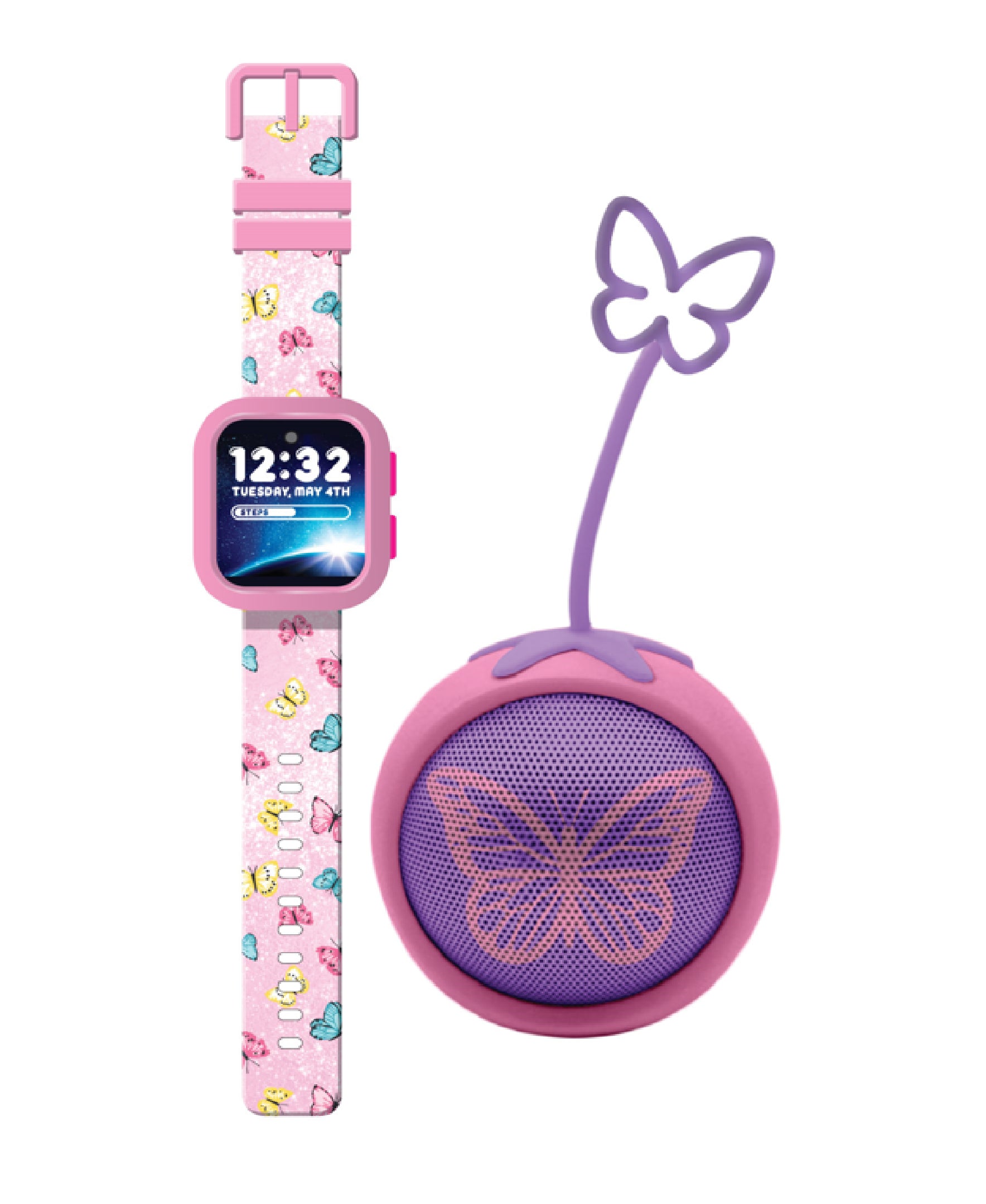 PlayZoom Girls V3 Pk Butterfly  W/Bluetooth Speaker Set