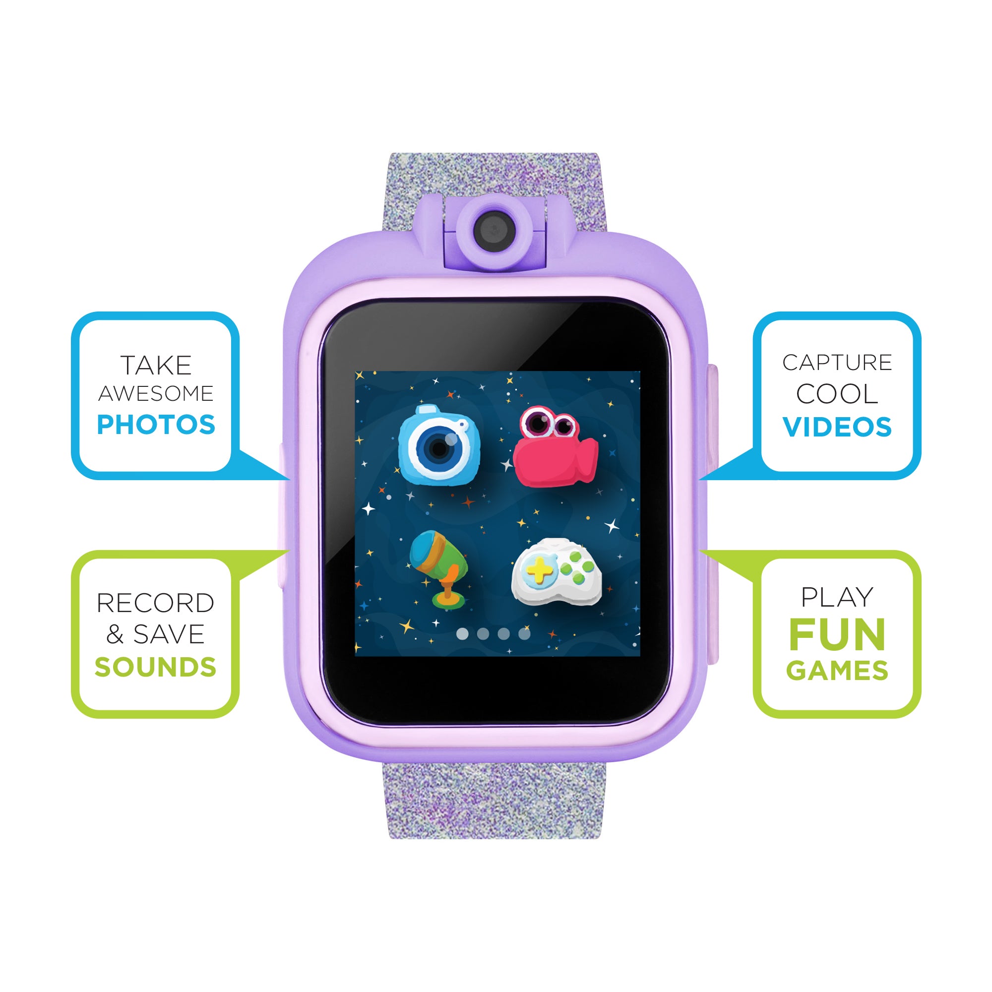 PlayZoom Smartwatch for Kids: Purple Glitter affordable smart watch