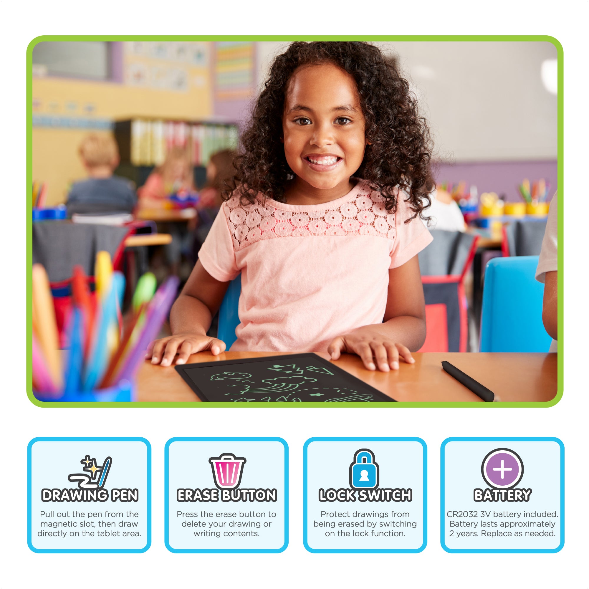 PlayZoom Doodle Board: Pink, 10.5in affordable Doodle Board