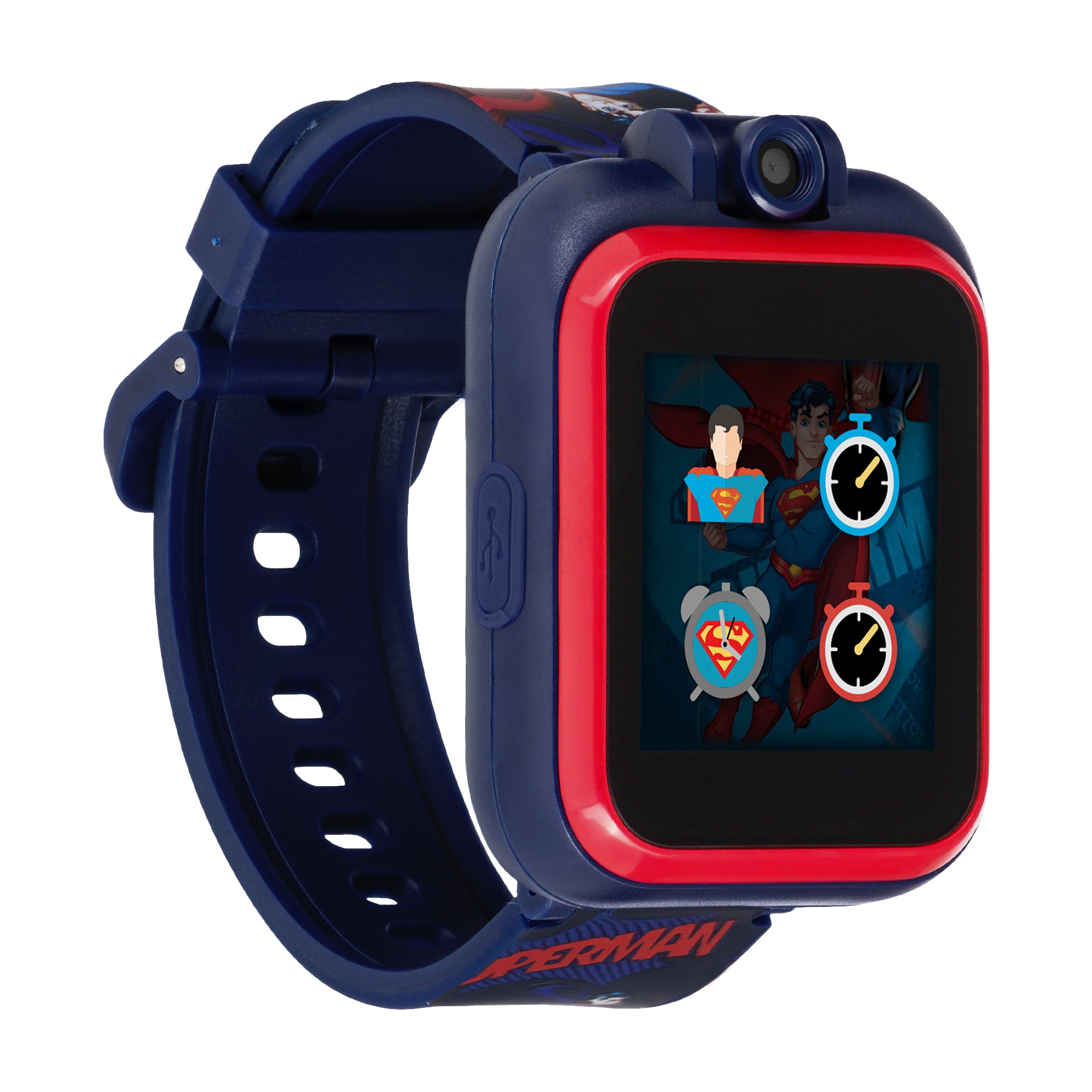 Superman Smartwatch for Kids by PlayZoom: Navy/Red affordable smart watch