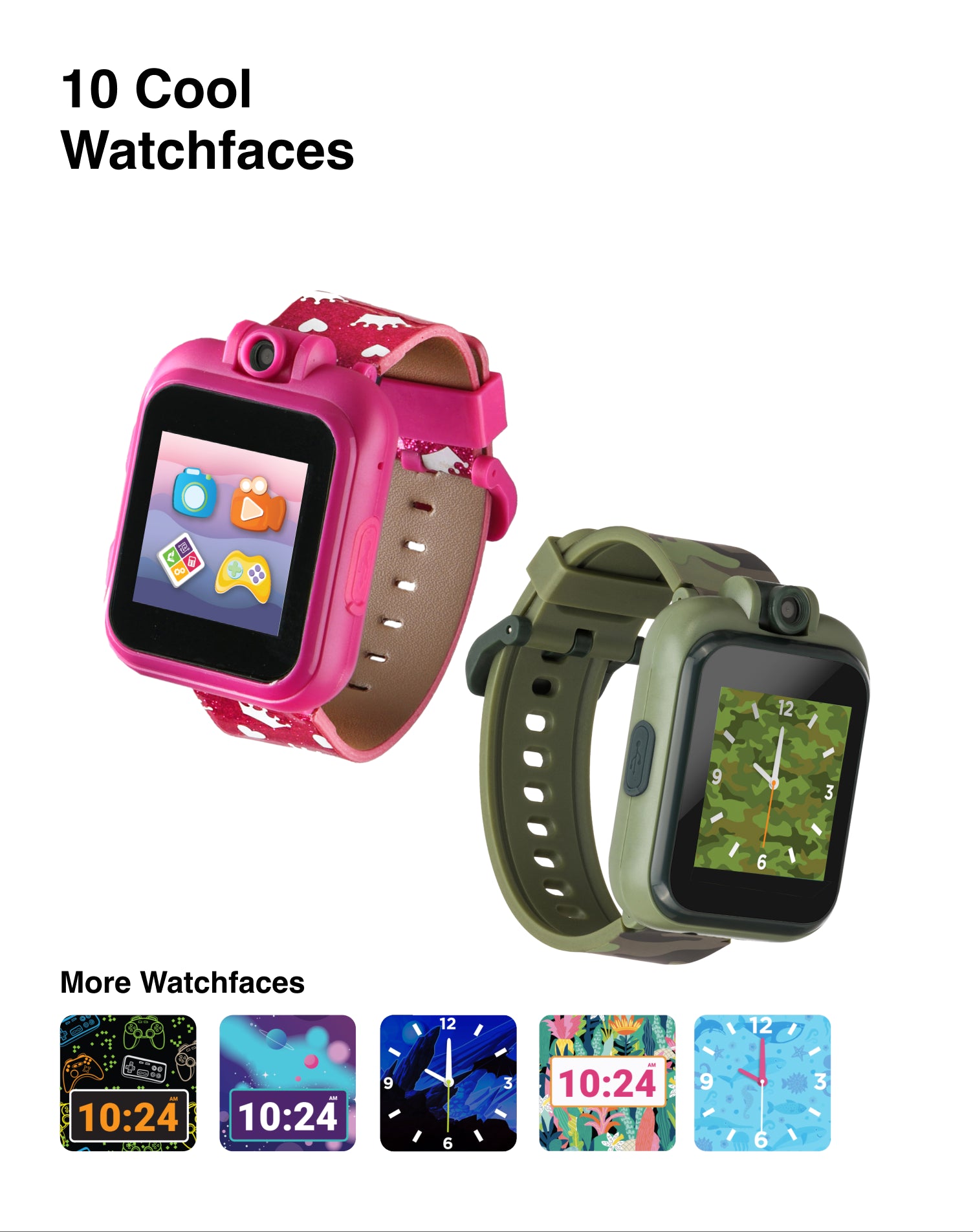 PlayZoom Kids Smartwatch with Headphones: Fuchsia Multi with Crown affordable smart watch with headphones