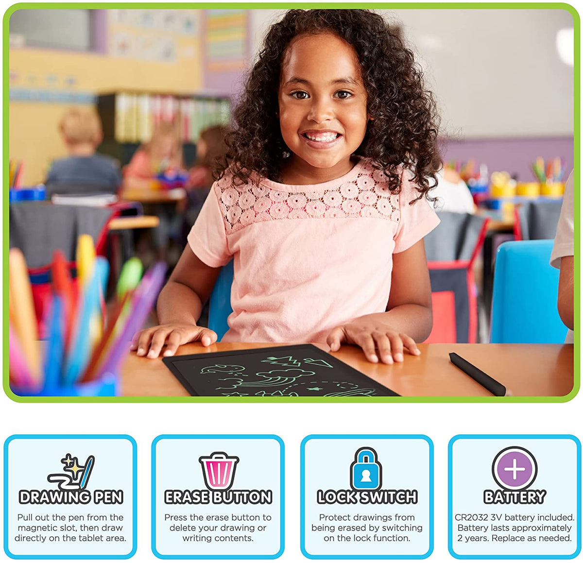 PlayZoom Doodle Board Pink, 8in