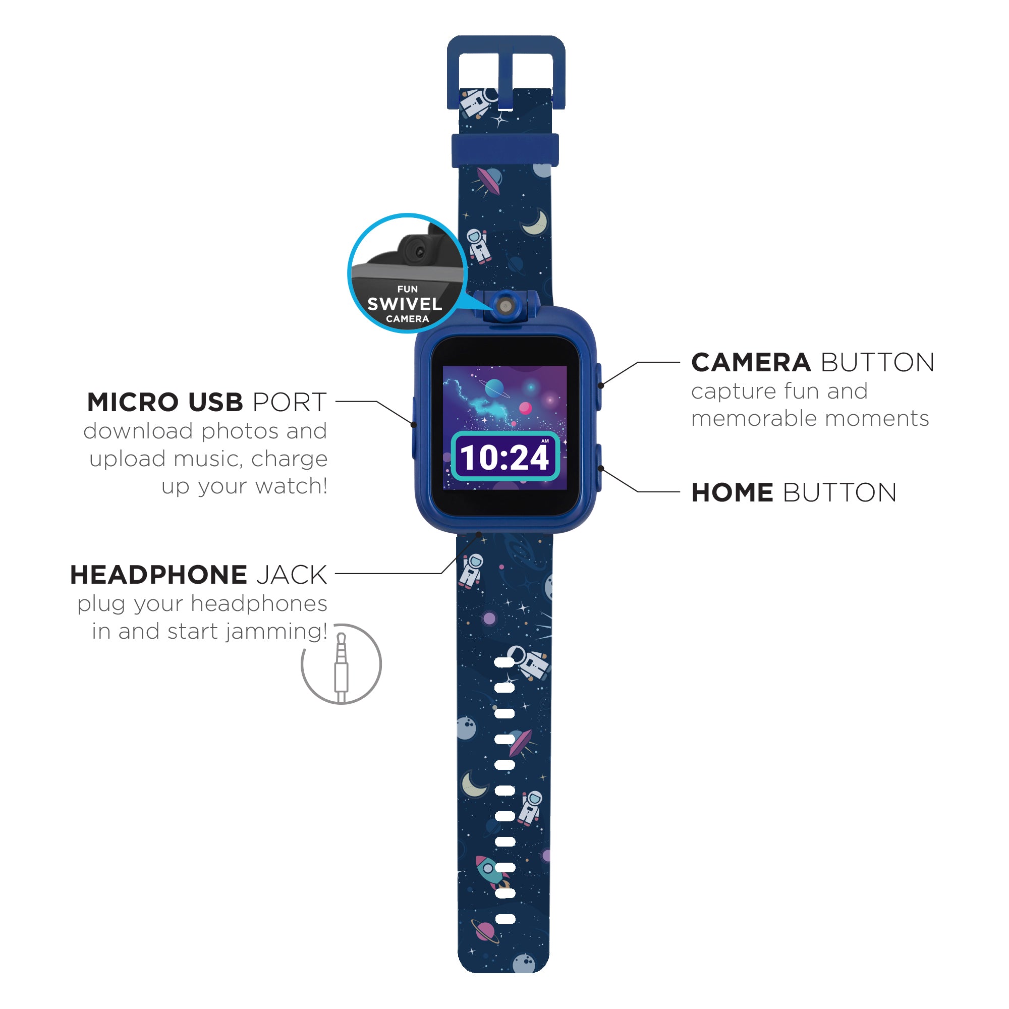 PlayZoom 2 Kids Smartwatch with Headphones: Spaceman Print affordable smart watch with headphones