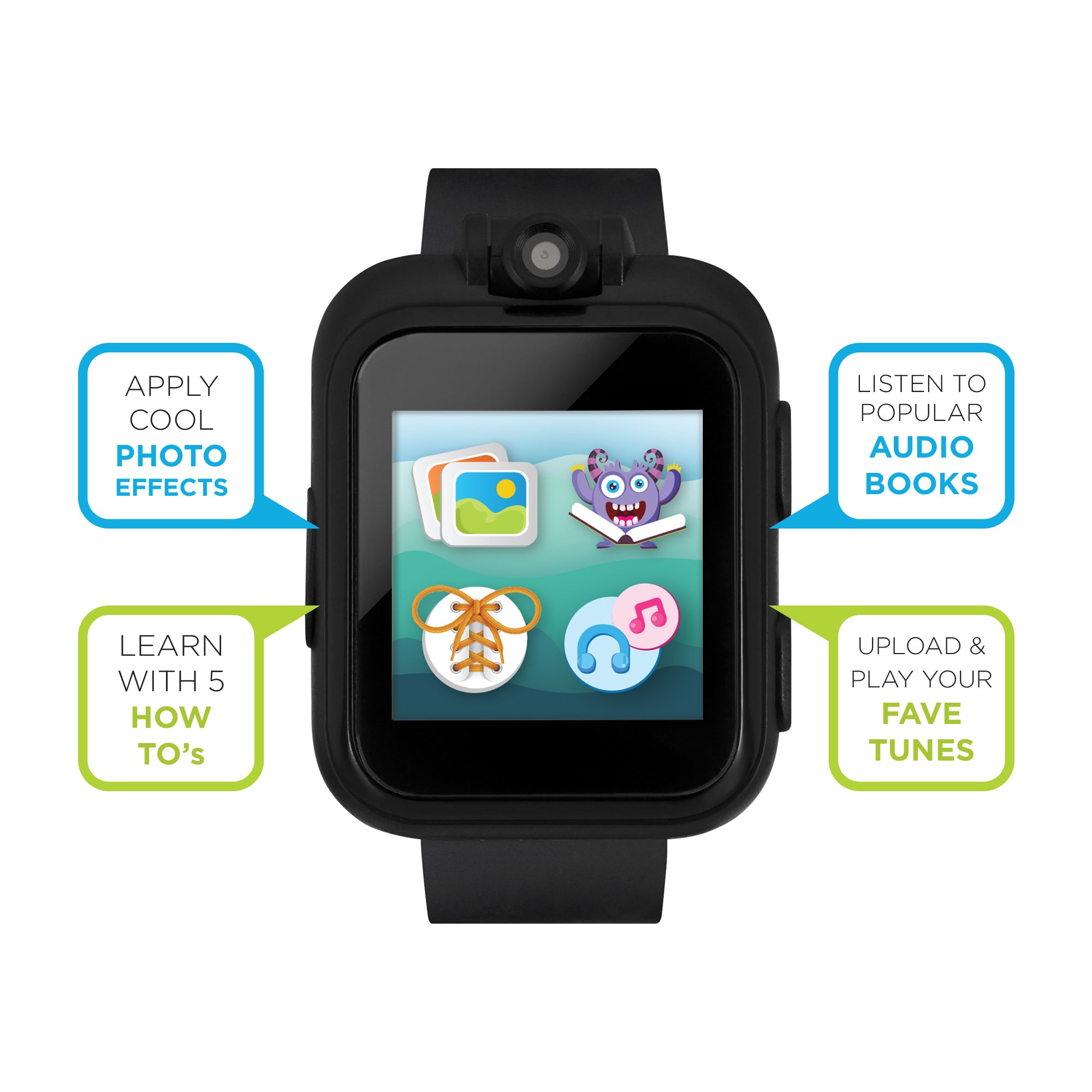 PlayZoom 2 Kids Smartwatch with Headphones: Black & Silver affordable smart watch with headphones