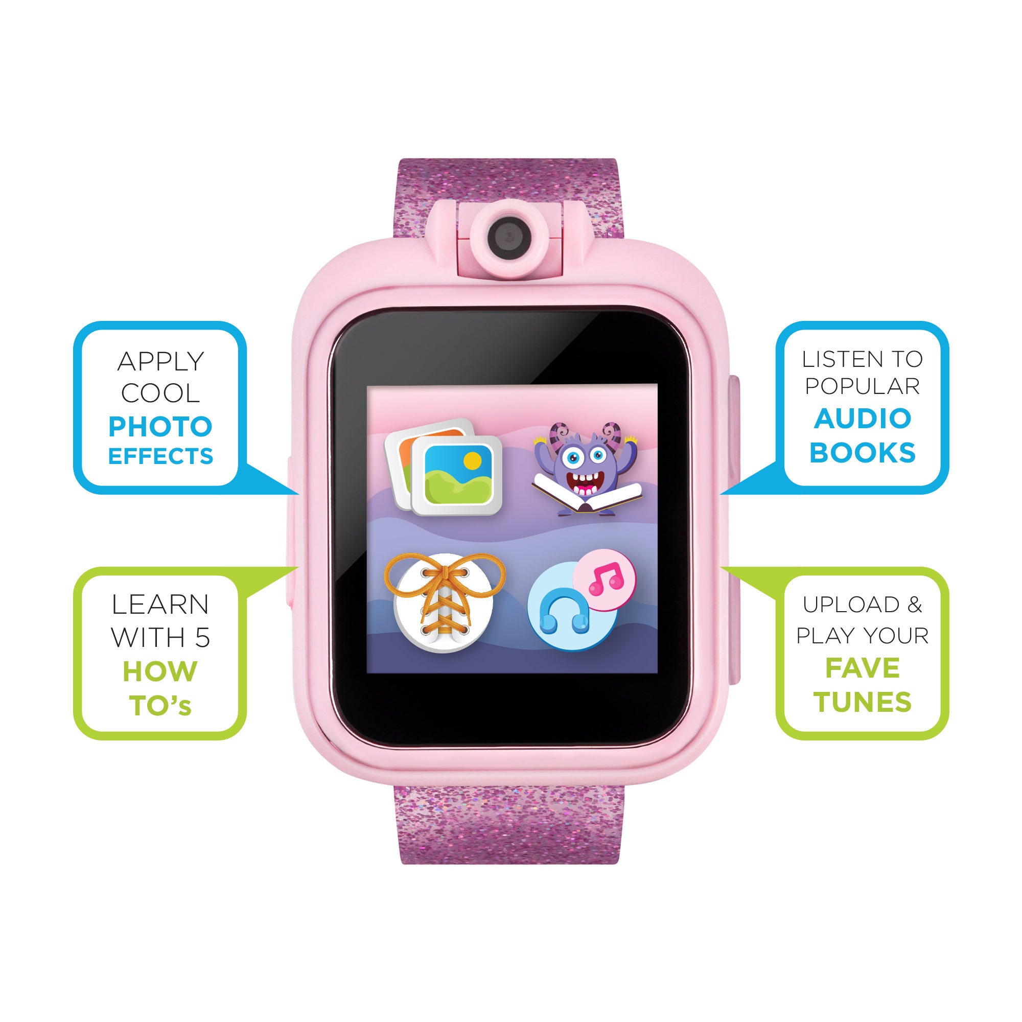 PlayZoom 2 Kids Smartwatch with Headphones: Pink Sparkle affordable smart watch with headphones