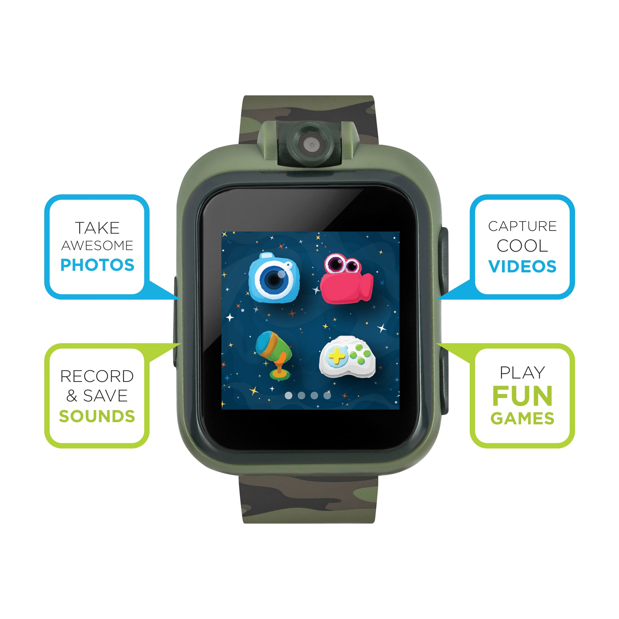 PlayZoom Smartwatch for Kids: Green Camo affordable smart watch