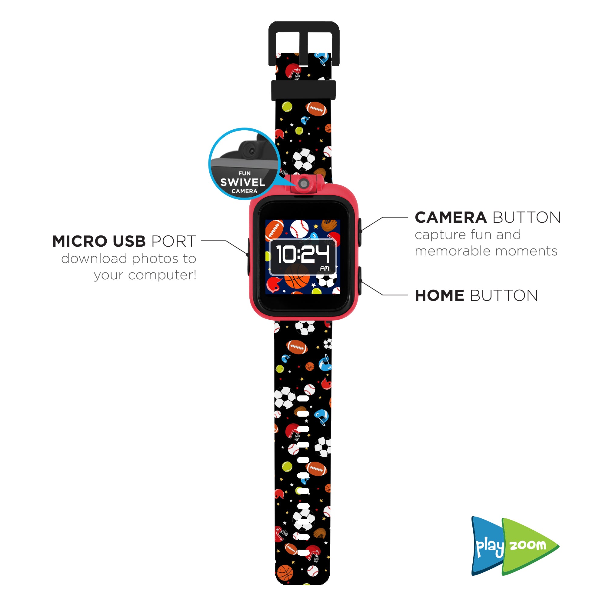 PlayZoom Smartwatch for Kids: Sports Print affordable smart watch