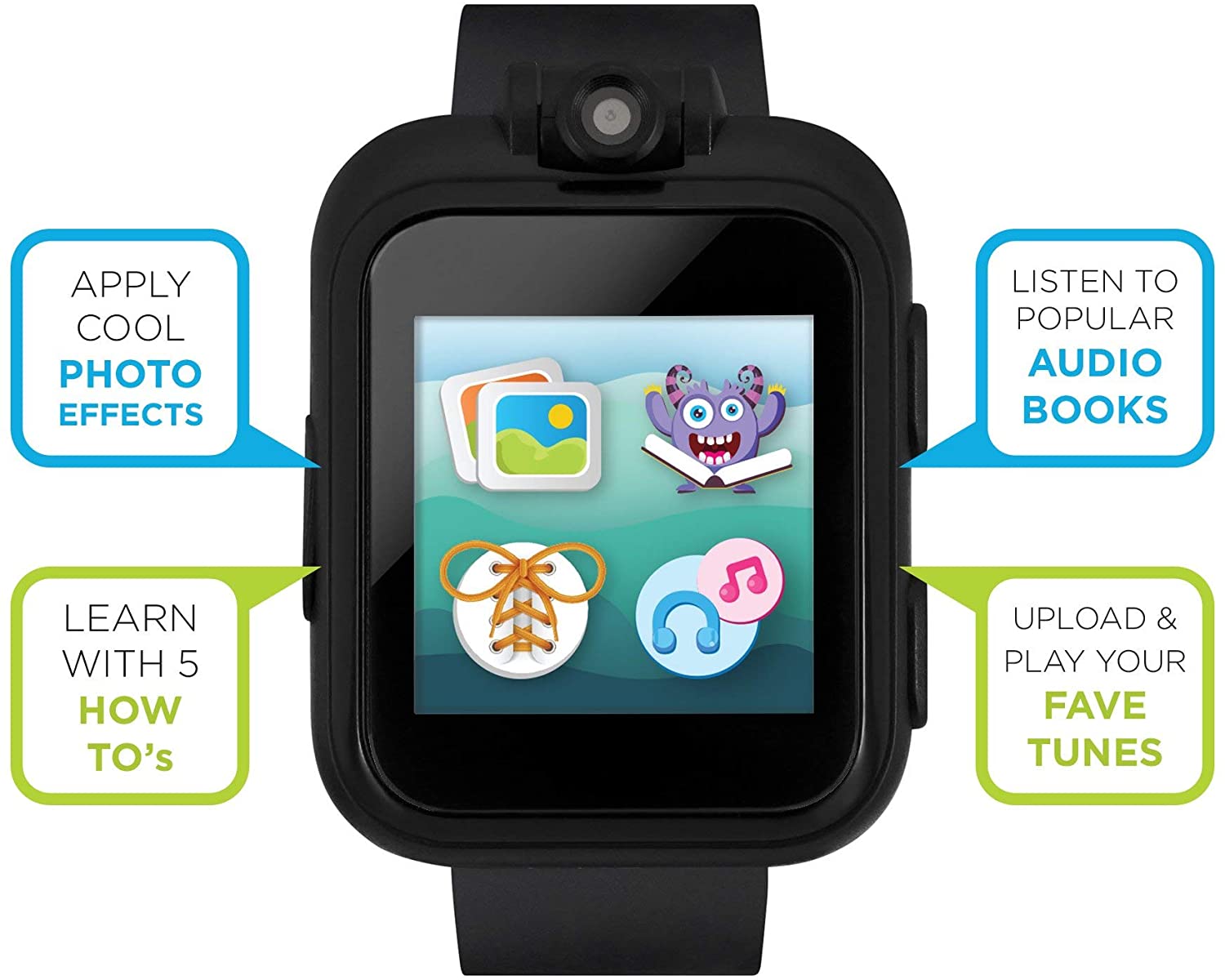 PlayZoom 2 Kids Smartwatch & Earbuds Set: Solid Black