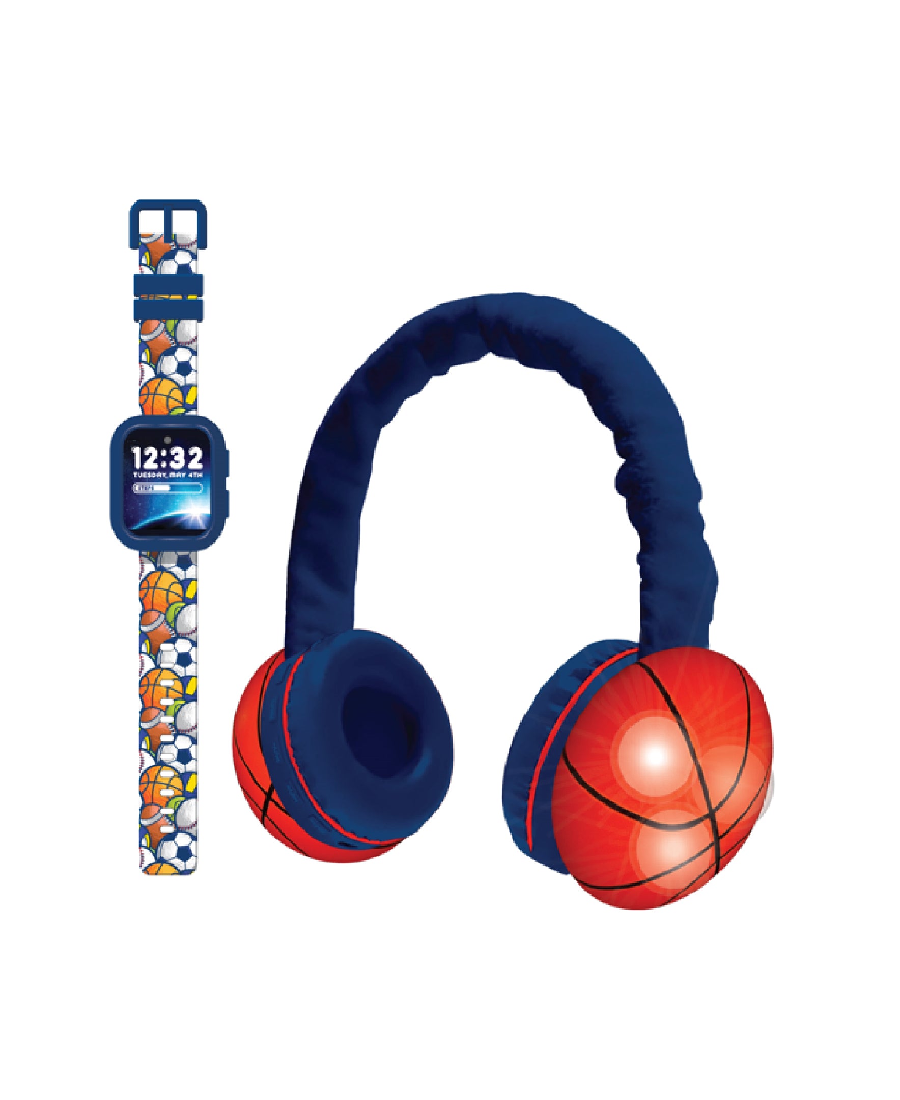 PlayZoom  Boy V3 Orange Basketball  W/ Bluetooth Headphone