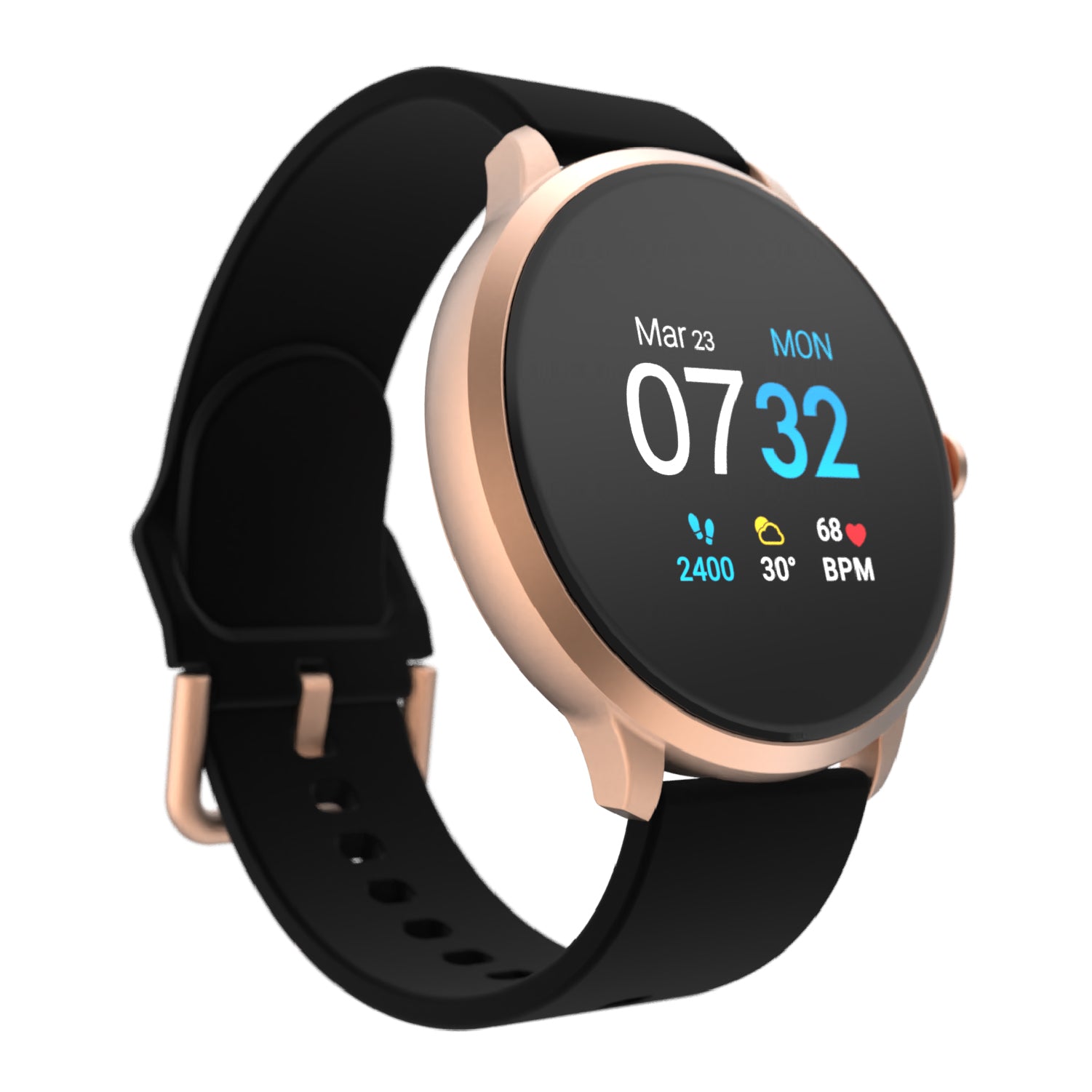 iTouch Sport 3 Smartwatch in Rose Gold with Black Strap