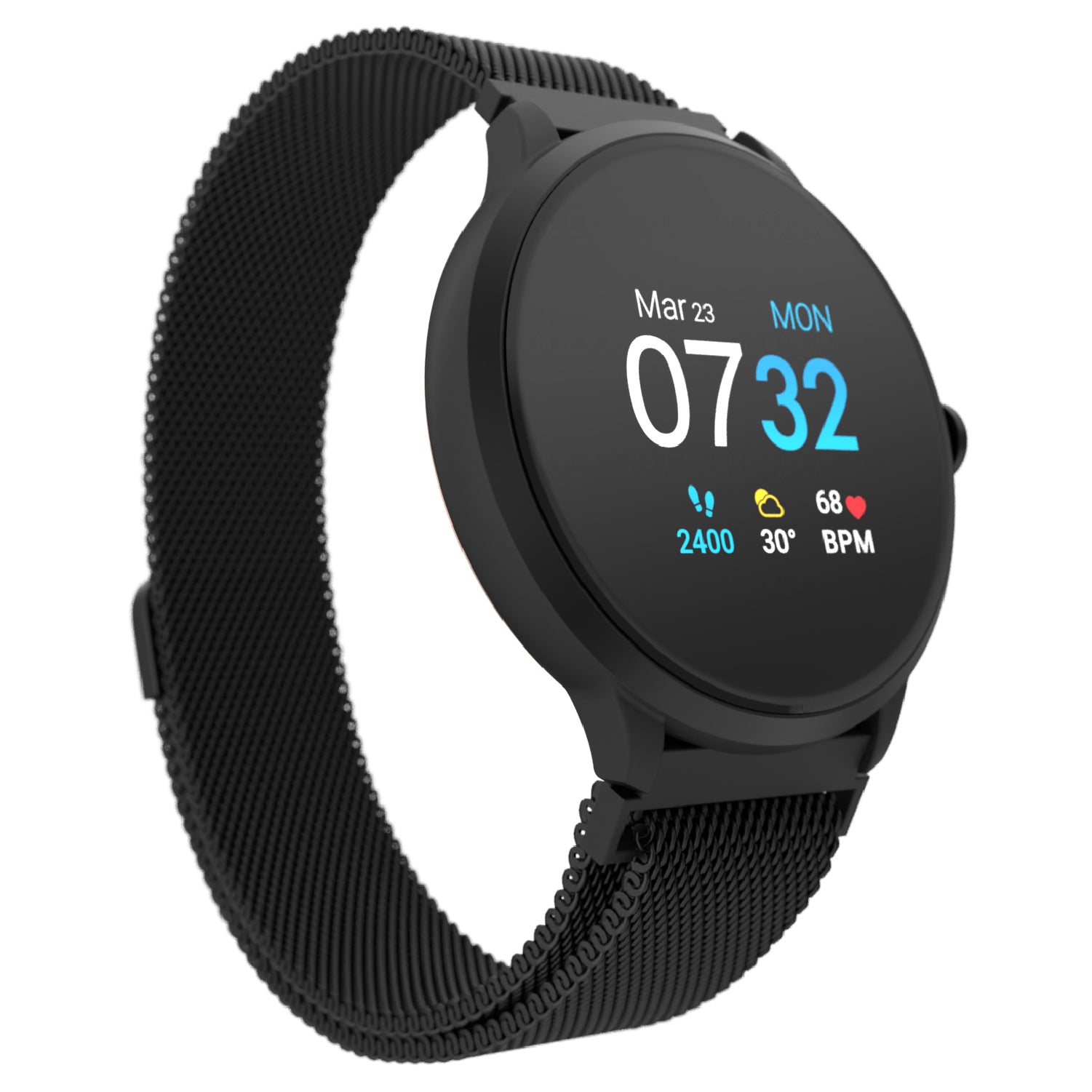 iTouch Sport 3 Smartwatch in Black with Black Mesh Strap