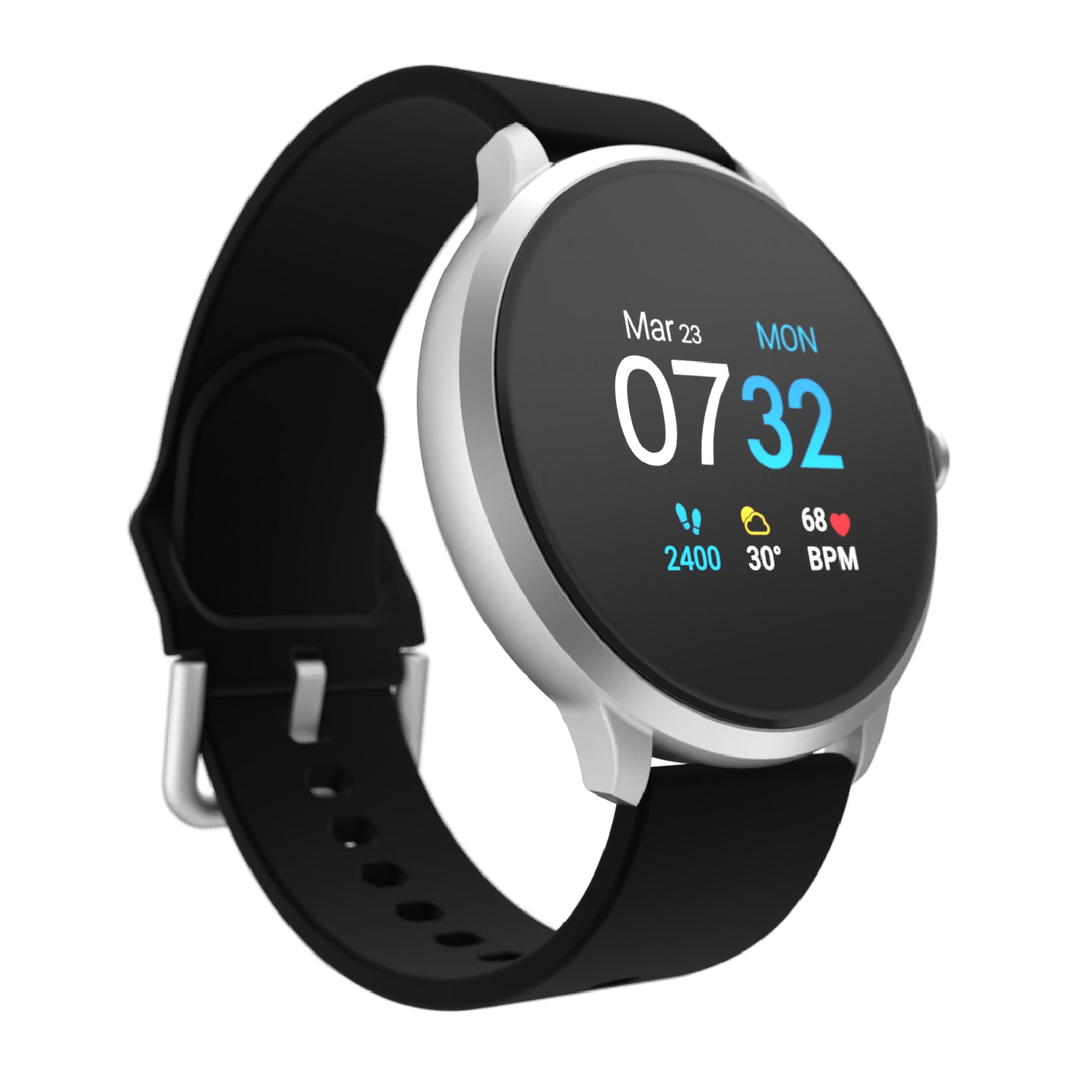 iTouch Sport 3 Smartwatch in Silver with Black Strap