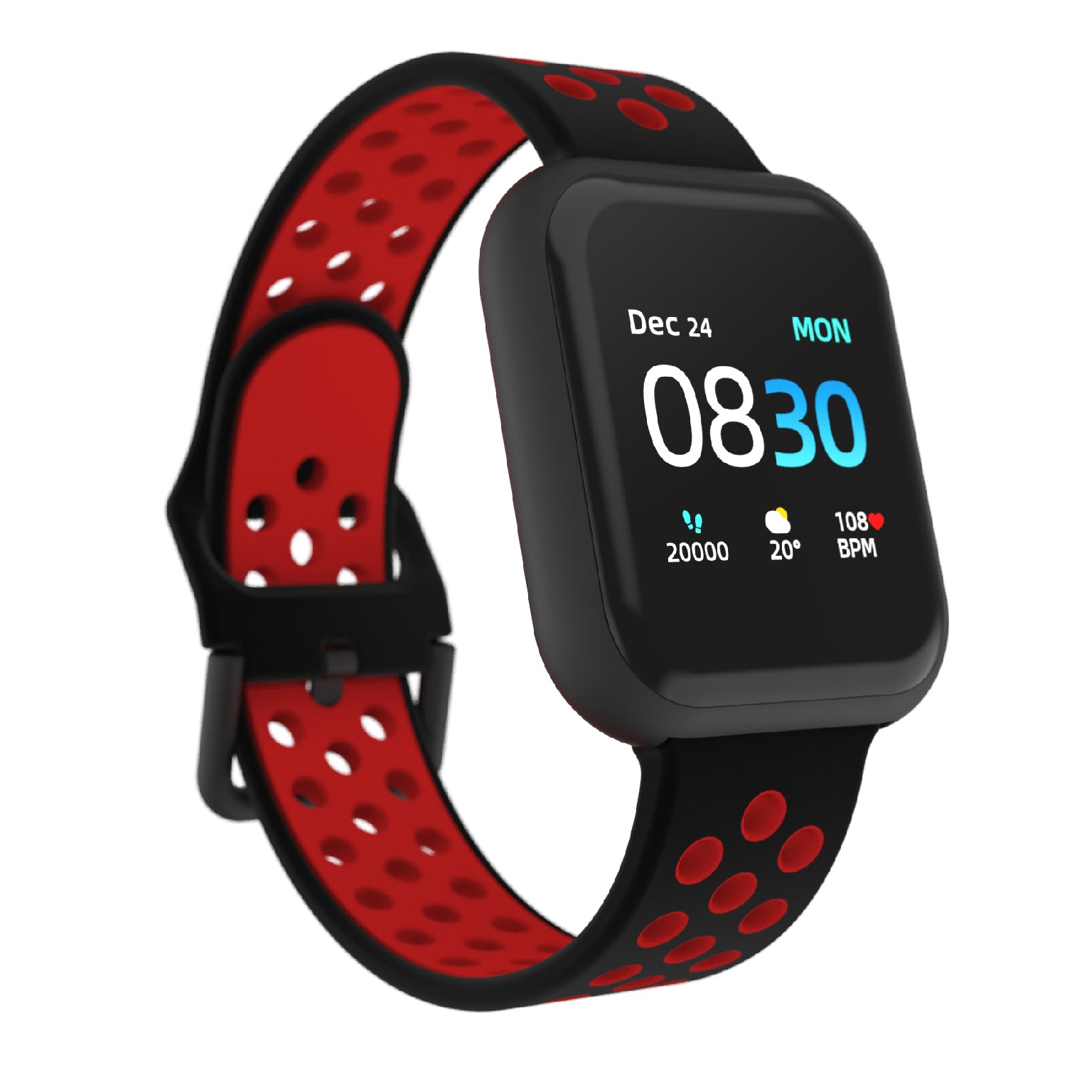 iTouch Air 3 Smartwatch in Black with Black Red Strap