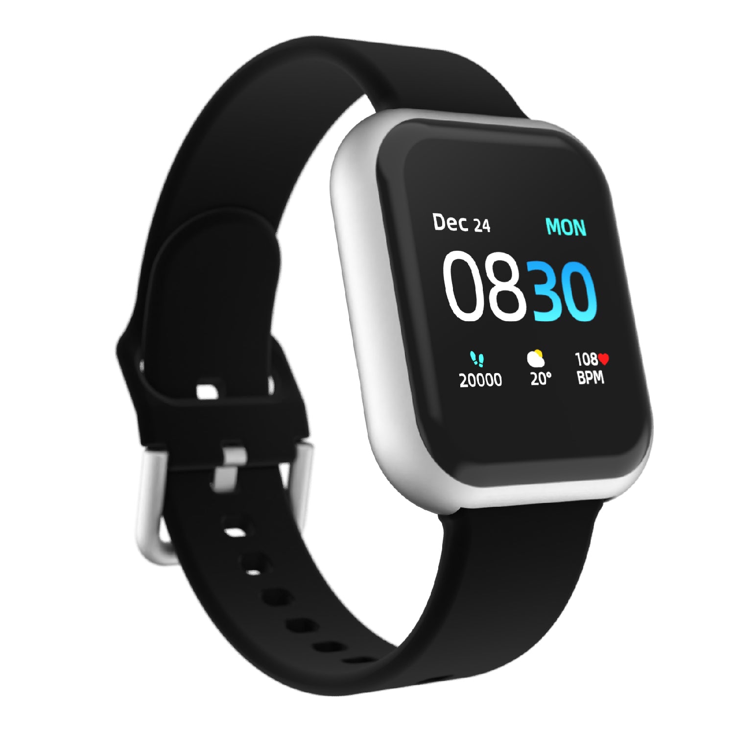 iTouch Air 3 Smartwatch in Silver with Black Strap
