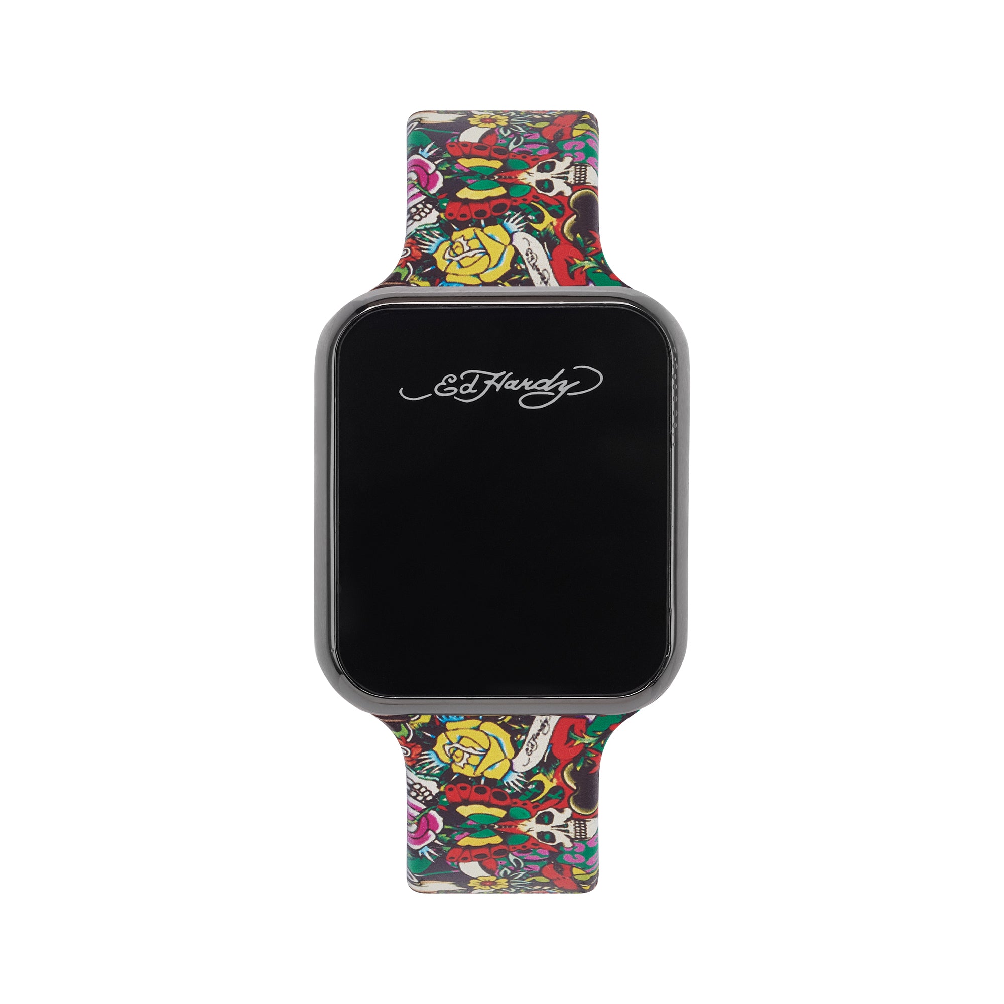 Ed Hardy Men's Multicolor Silicone Strap Watch 45mm