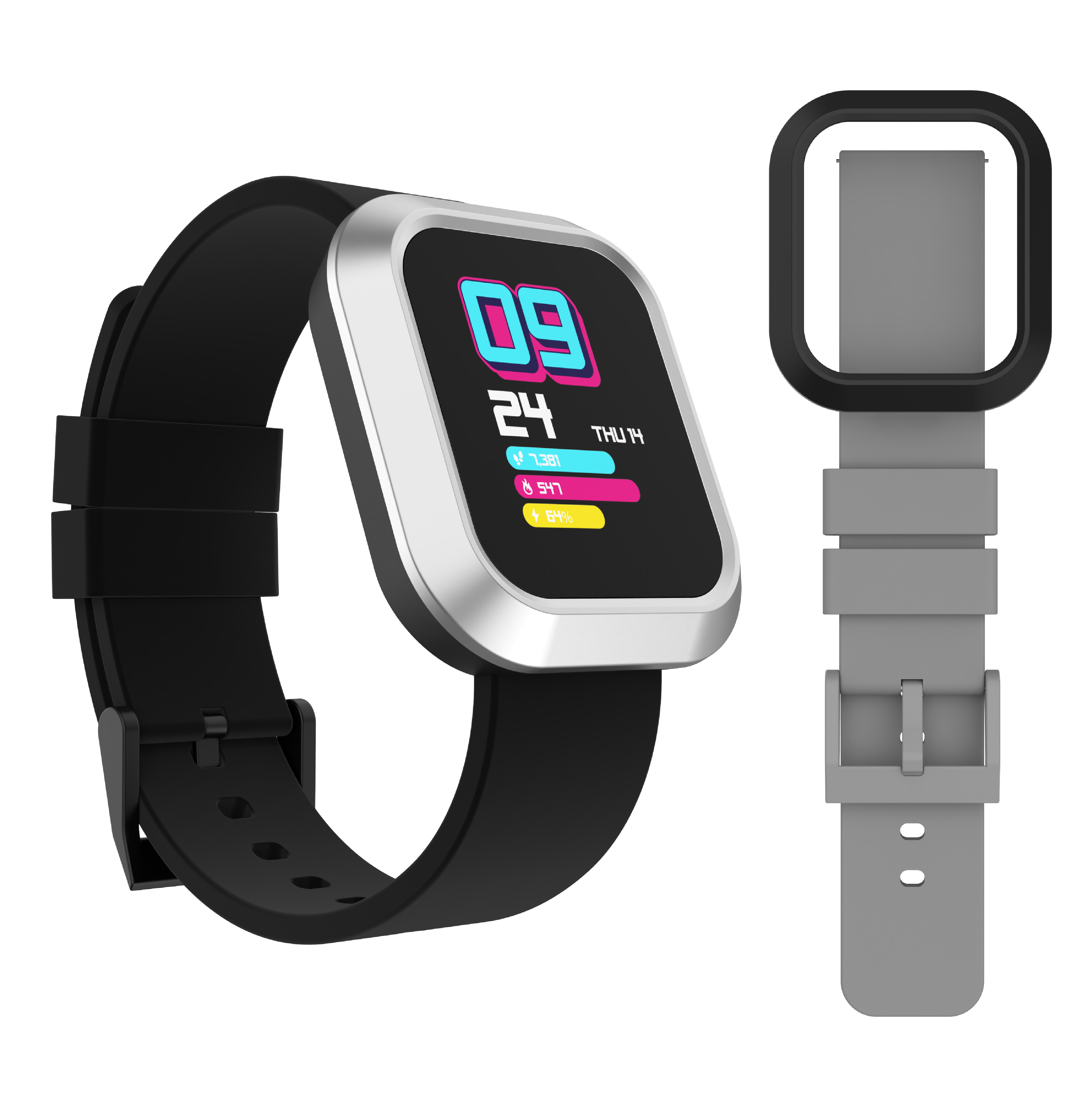 iTouch Active | Flex Smartwatch in Black/Silver + Gray/Black