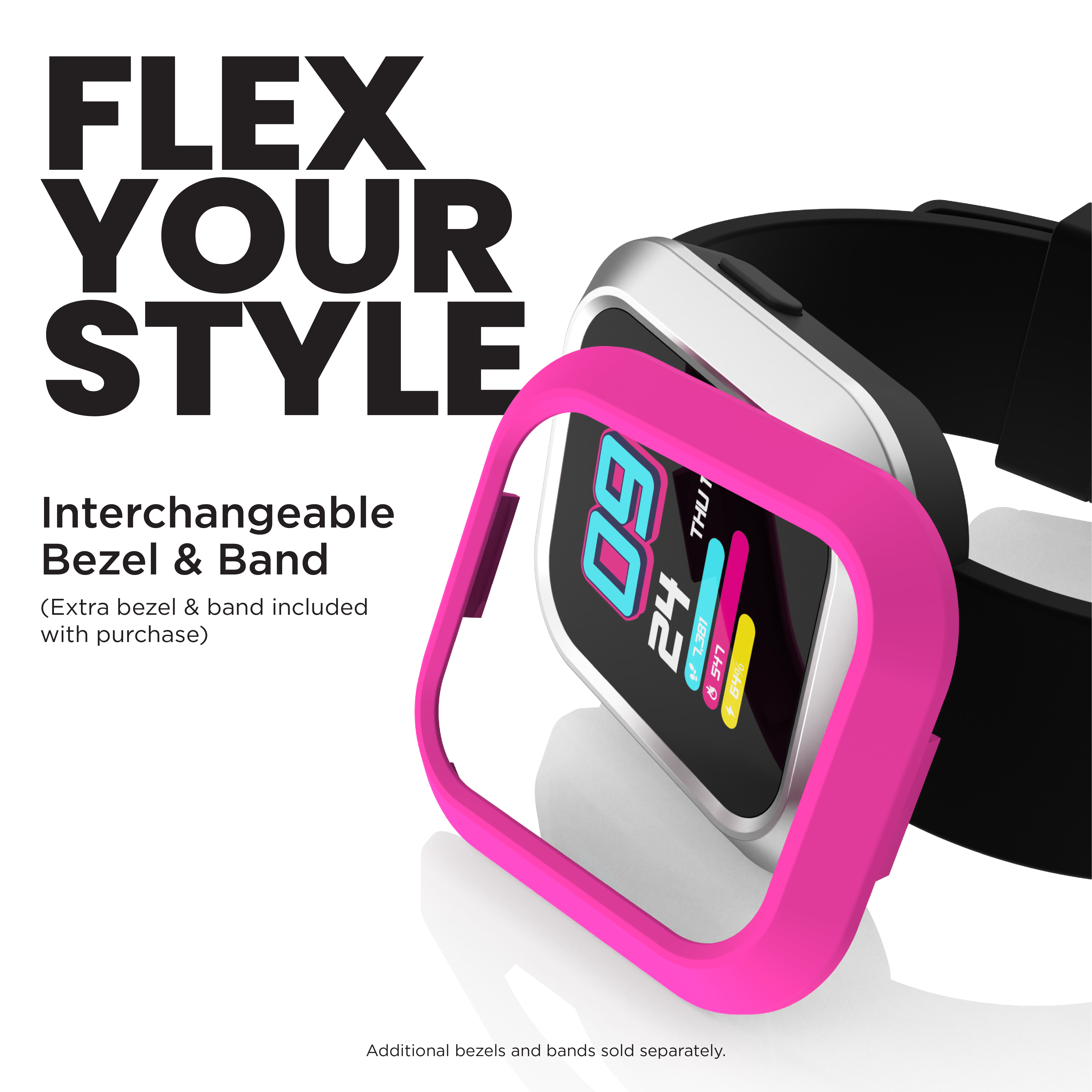 iTouch Active | Flex Smartwatch in Black/Silver + Pink