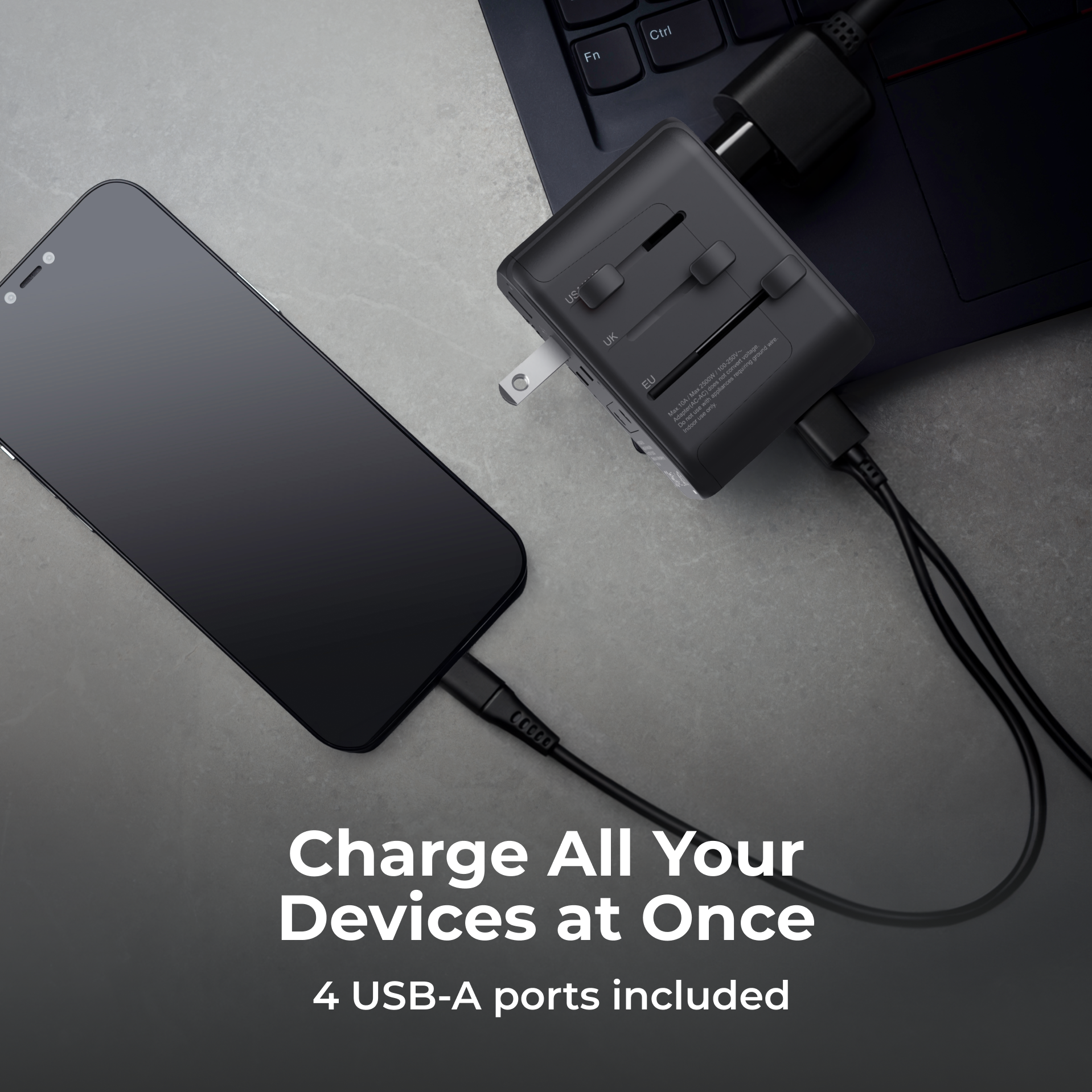 iTouch International Travel Adapter Black/White