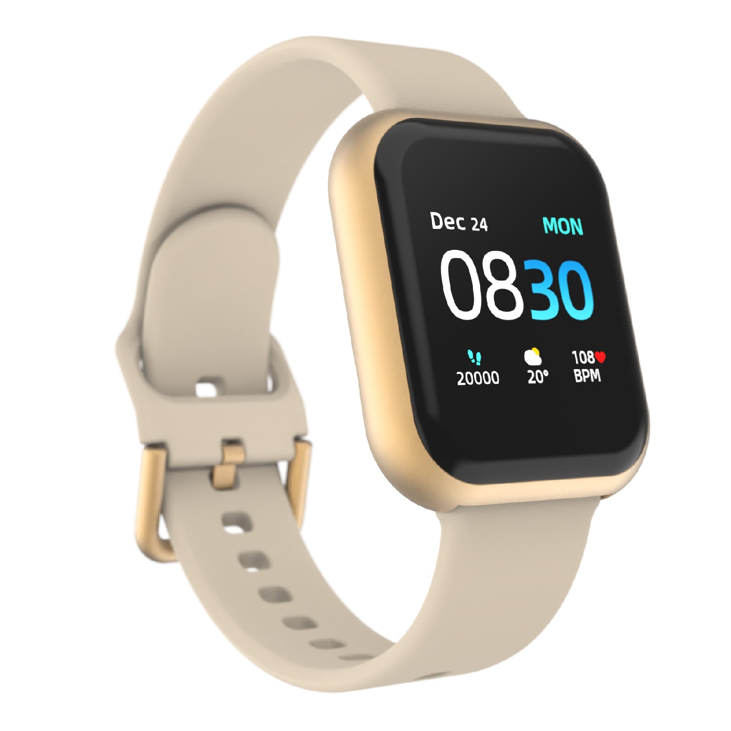 iTouch Air 3 Smartwatch in Gold with Beige Strap