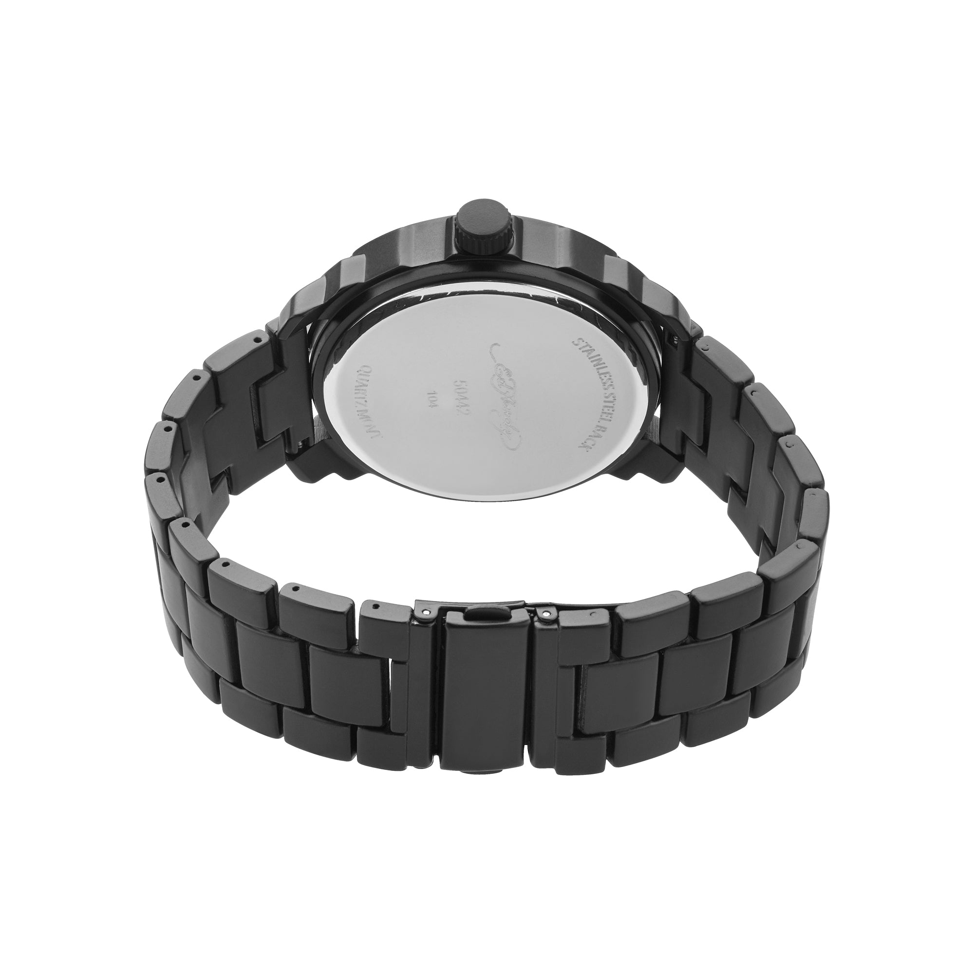 Ed Hardy Men's Matte Black Metal Bracelet Watch 46mm