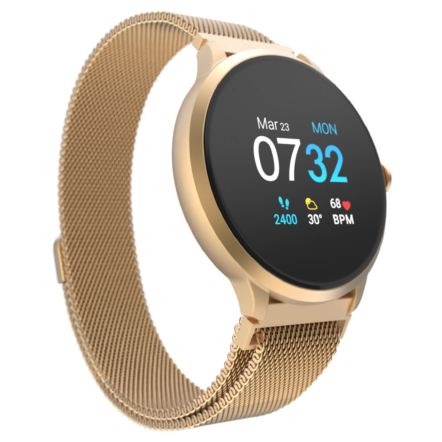 iTouch Sport 3 Smartwatch in Gold with Gold Mesh Strap