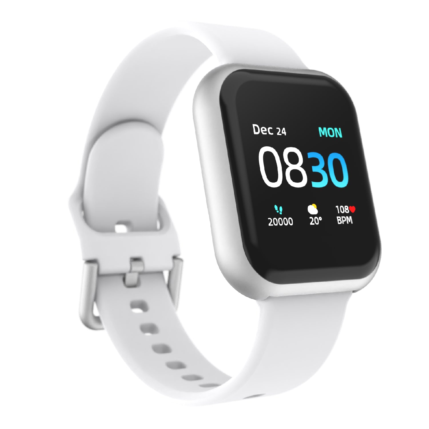 iTouch Air 3 Smartwatch in Silver with White Strap