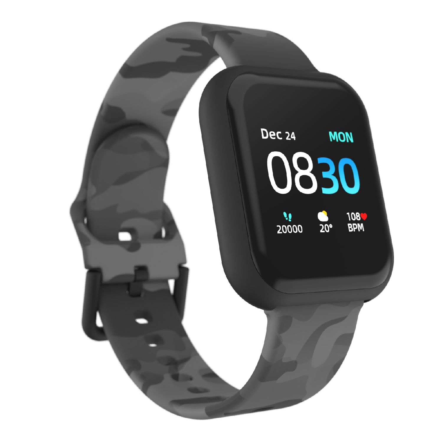 iTouch Air 3 Smartwatch in Black with Grey Camo Strap