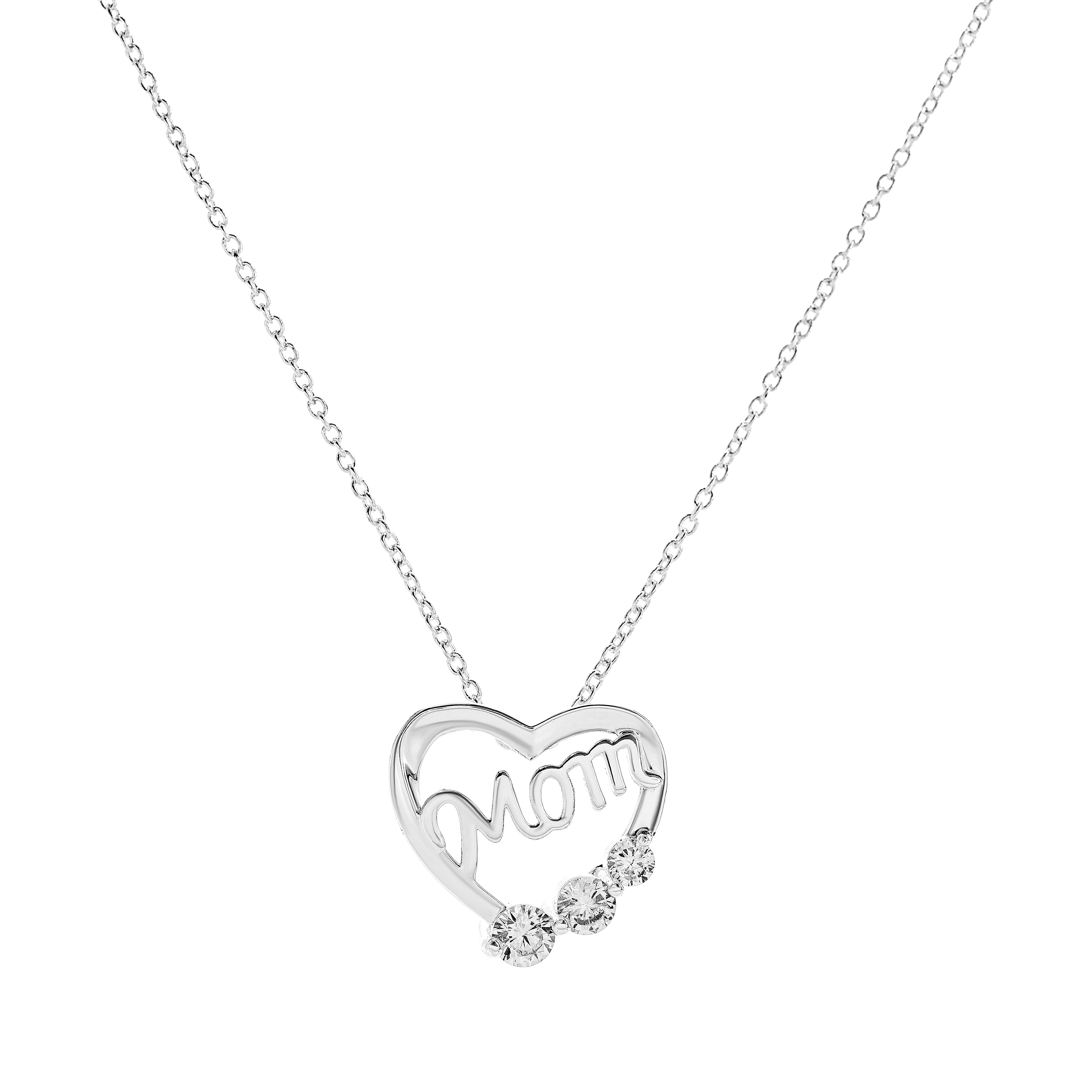 Danecraft Cubic Zirconia Heart Pendant Necklace & Earrings Set