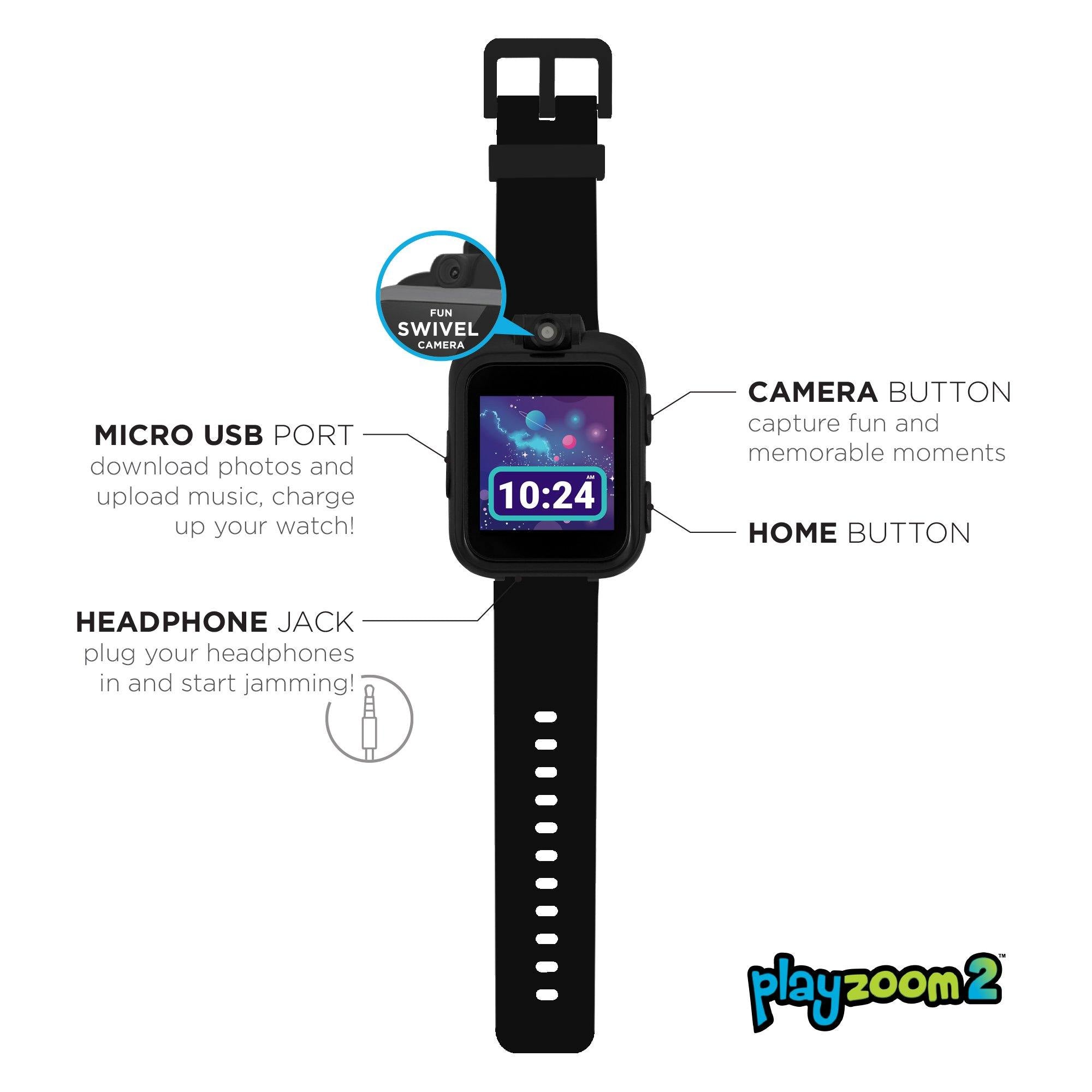 PlayZoom 2 Kids Smartwatch: Solid Black affordable smart watch