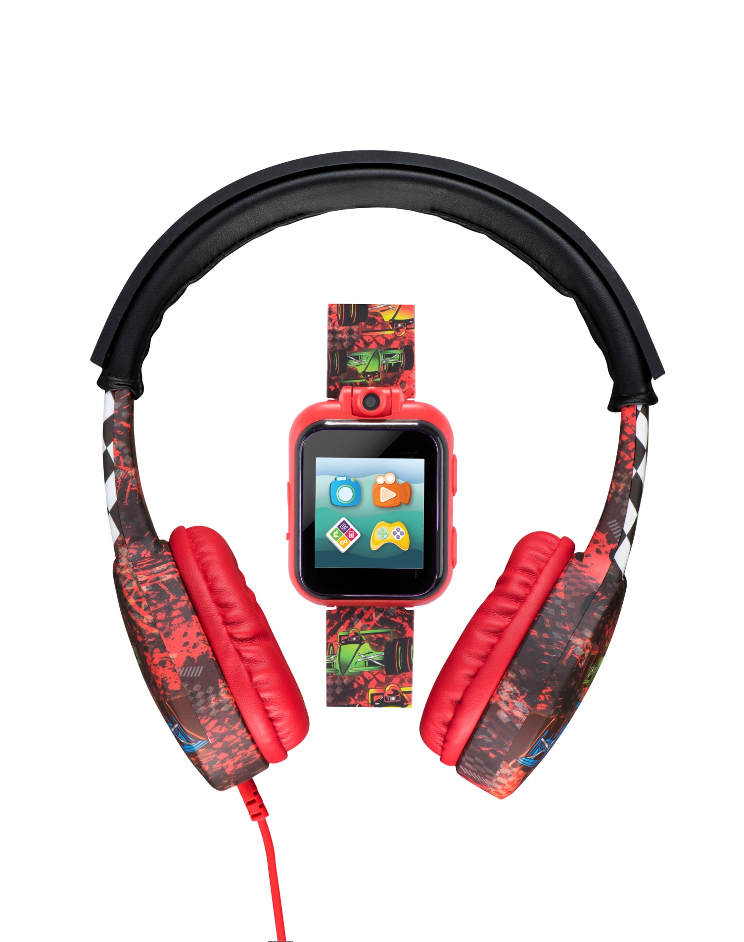 PlayZoom 2 Kids Smartwatch with Headphones: Red Race Cars affordable smart watch with headphones