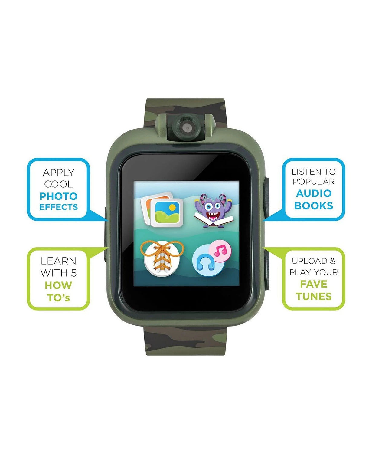 PlayZoom 2 Kids Smartwatch: Olive Camouflage Print