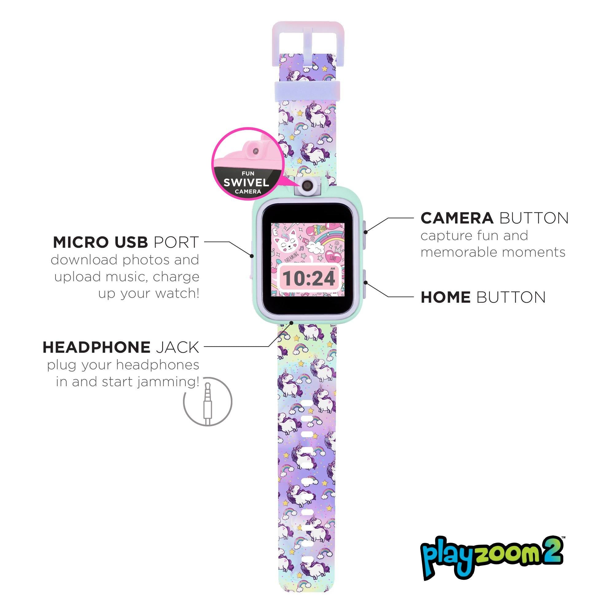 PlayZoom 2 Kids Smartwatch: Tie Dye Unicorn Print affordable smart watch
