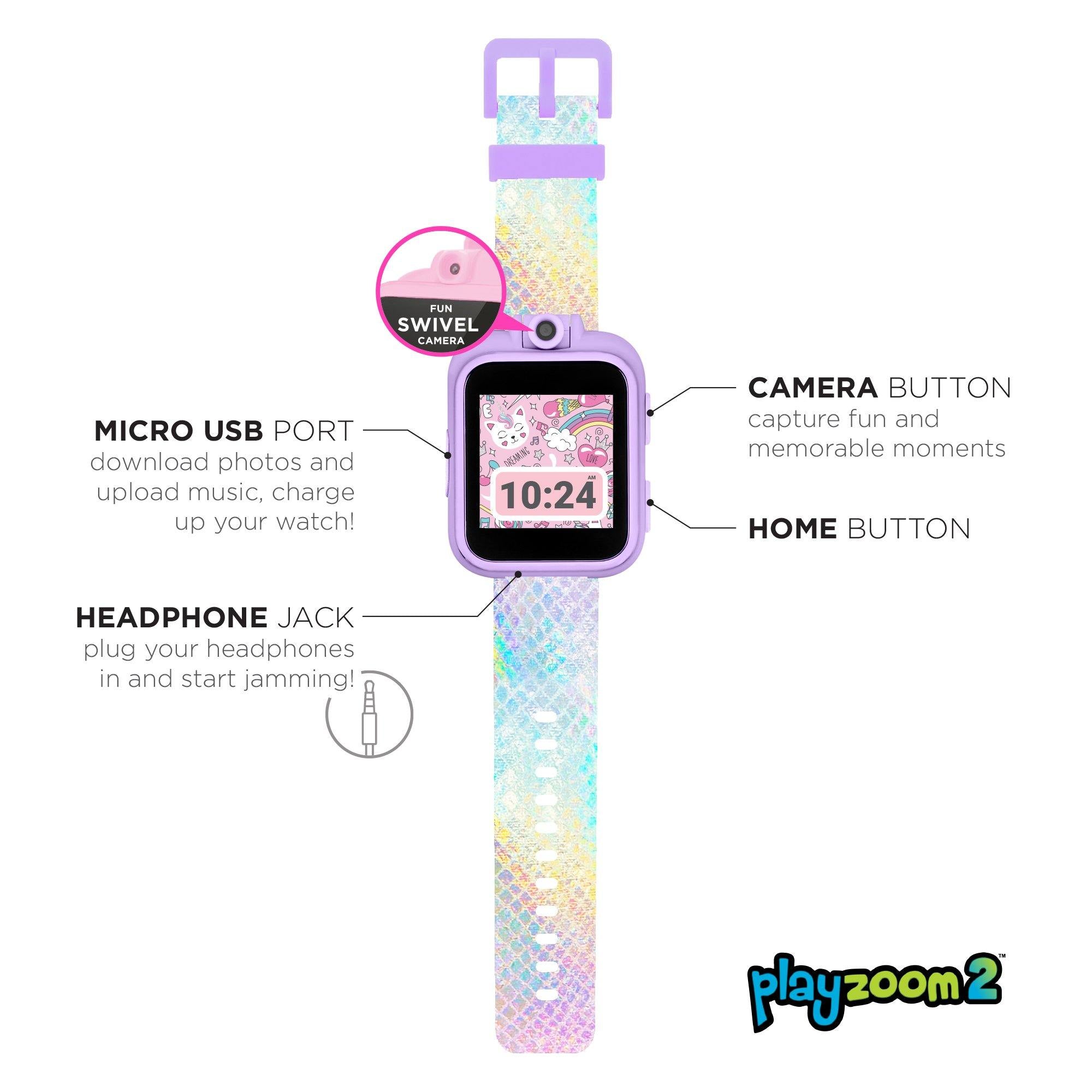 PlayZoom 2 Kids Smartwatch: Textured Holographic affordable smart watch