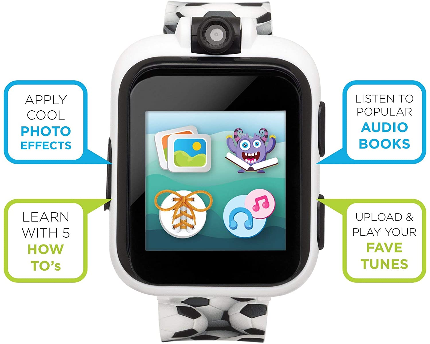 PlayZoom 2 Kids Smartwatch & Earbuds Set: Soccer Print