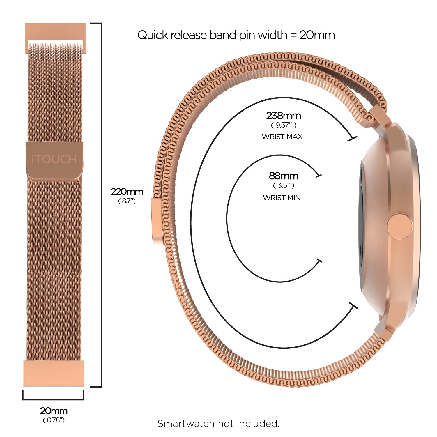 Itouch air 2024 smartwatch bands