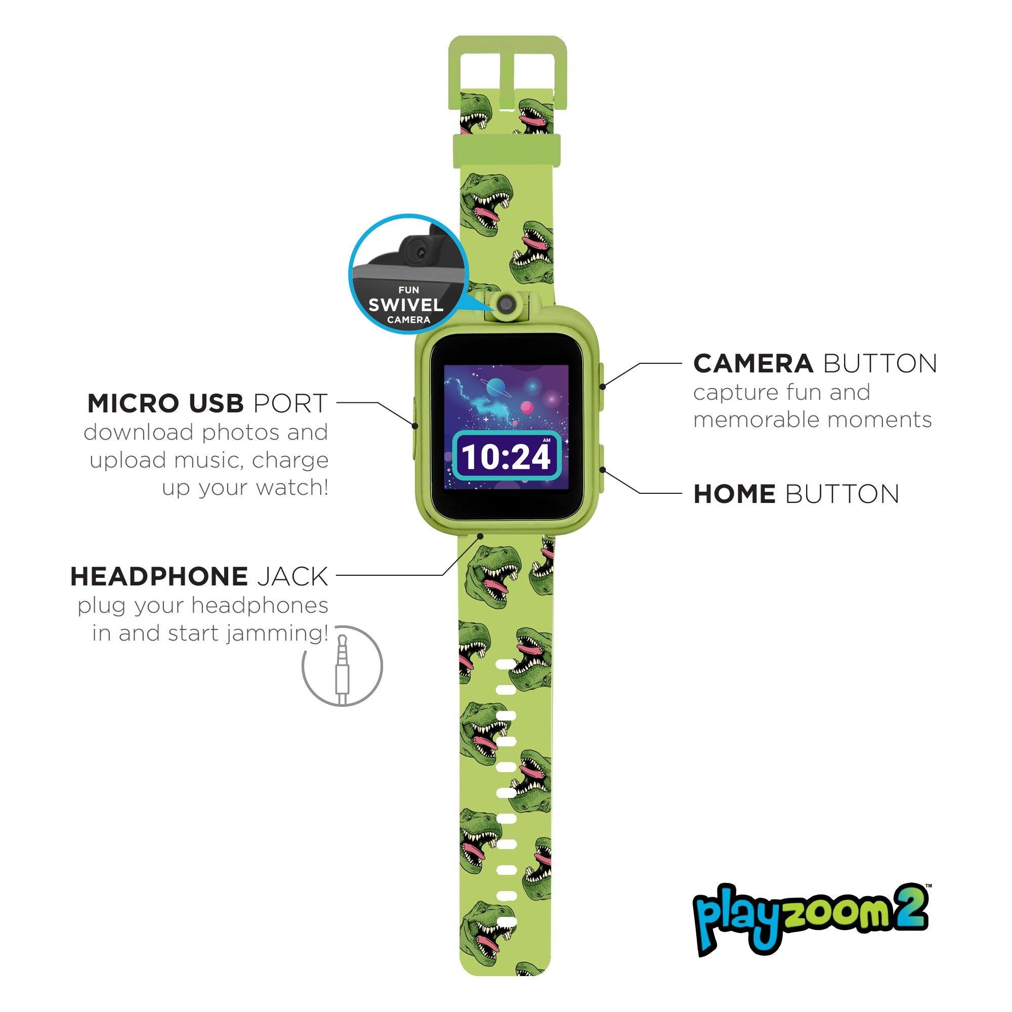 PlayZoom 2 Kids Smartwatch: Green Dinosaur Print affordable smart watch
