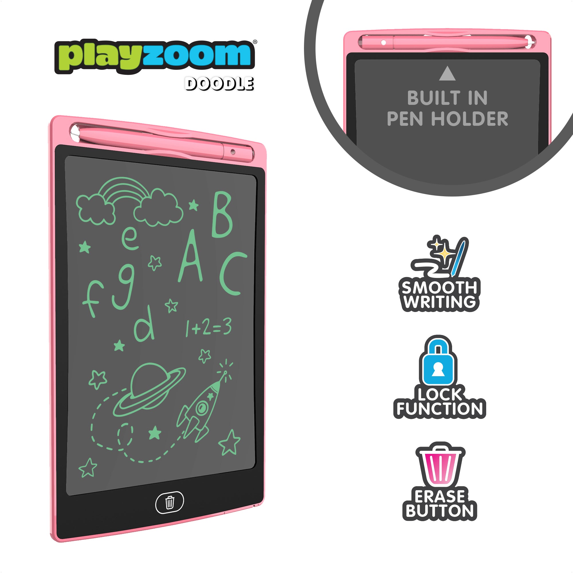 PlayZoom Doodle Board: Pink, 8in affordable Doodle Board