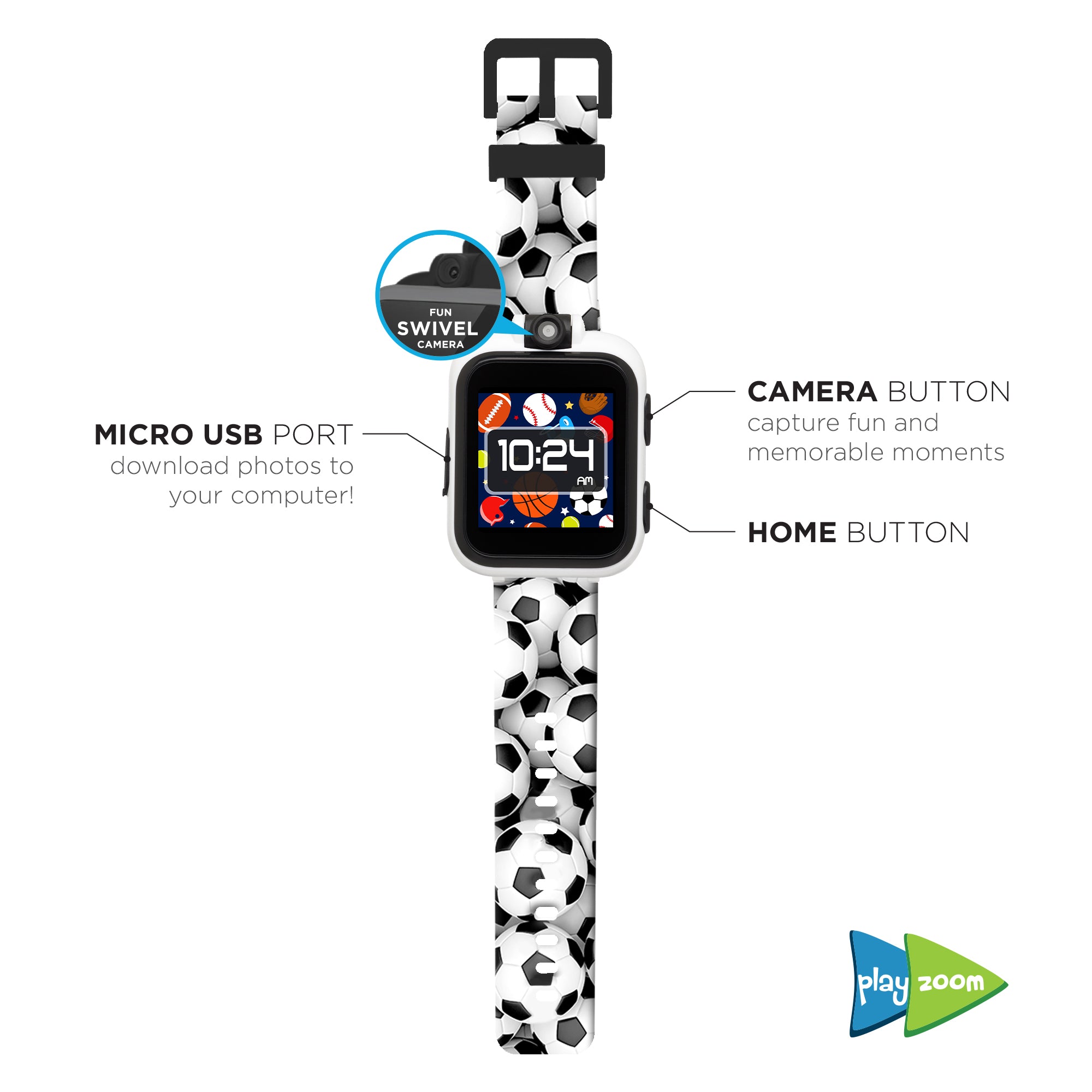 PlayZoom Smartwatch for Kids: Soccer Print affordable smart watch